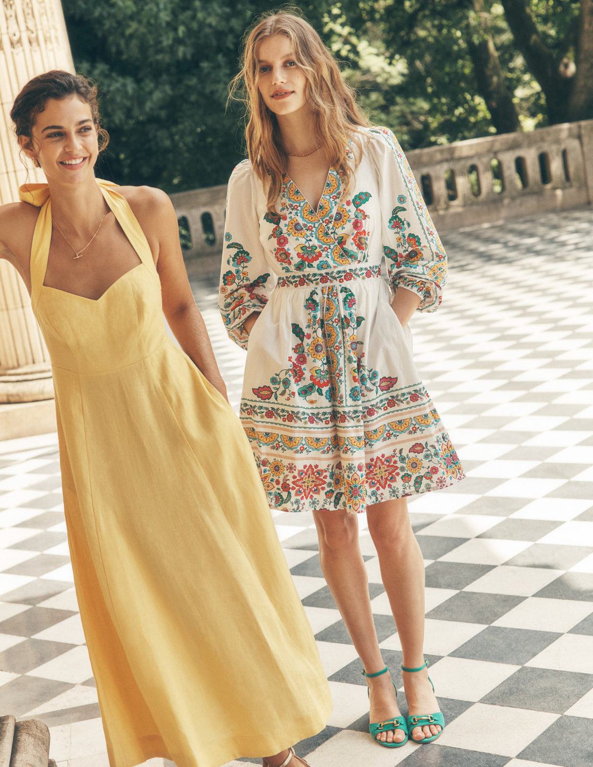 Mya Kurzes Baumwollkleid-Naturweiß, Botanischer Zweig - Image 2