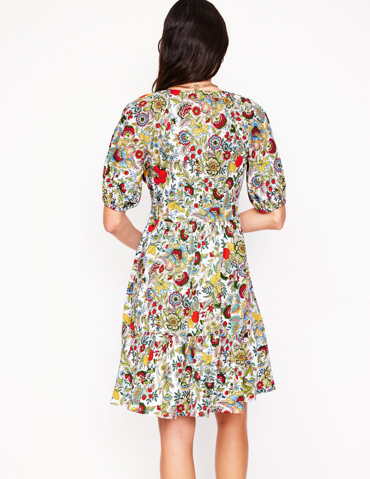 Piper Kurzes Jerseykleid-Bunt, Zitrusrebe - Image 3