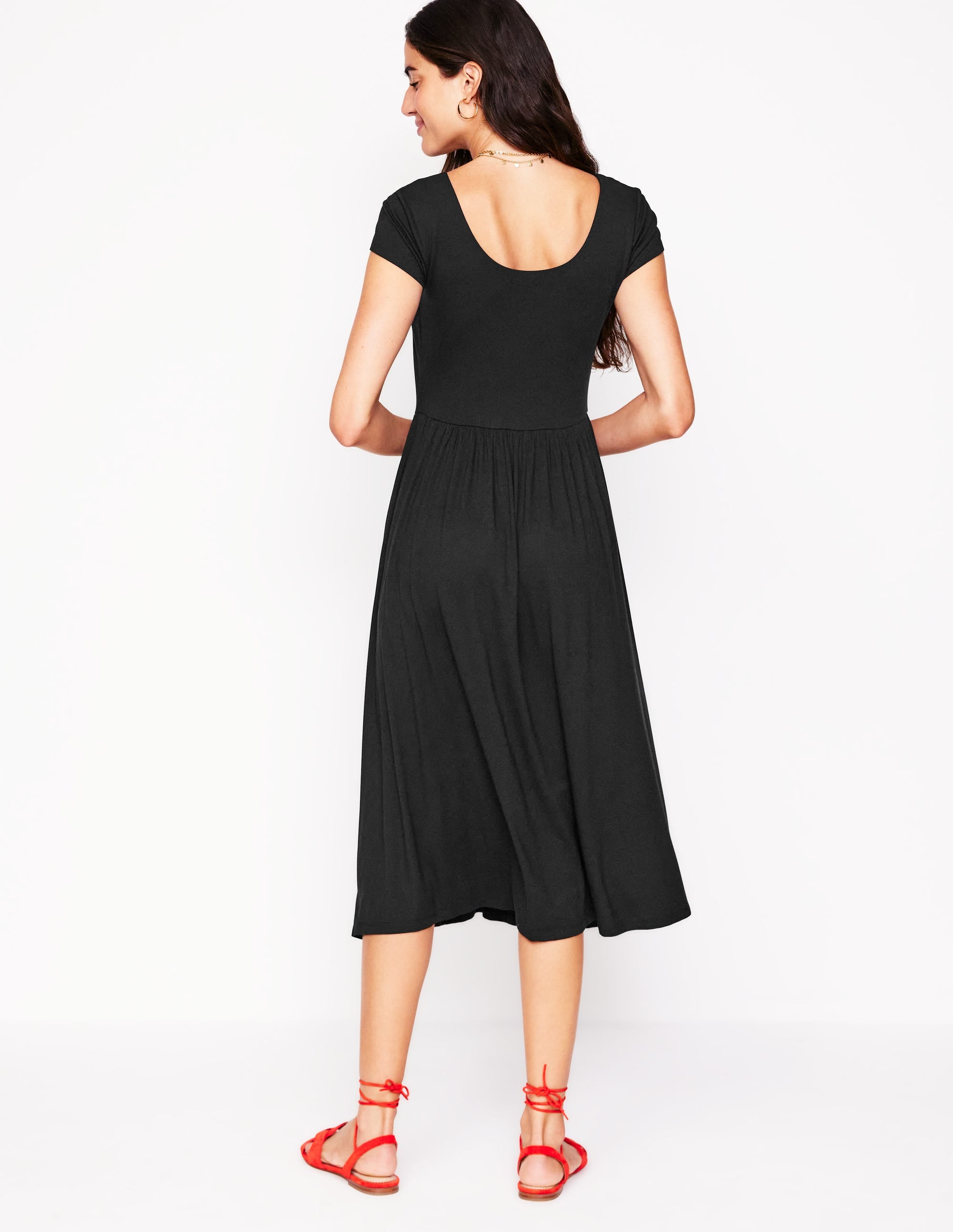 Samantha Jerseykleid mit tiefem Rundhalsausschnitt-Schwarz - Image 3