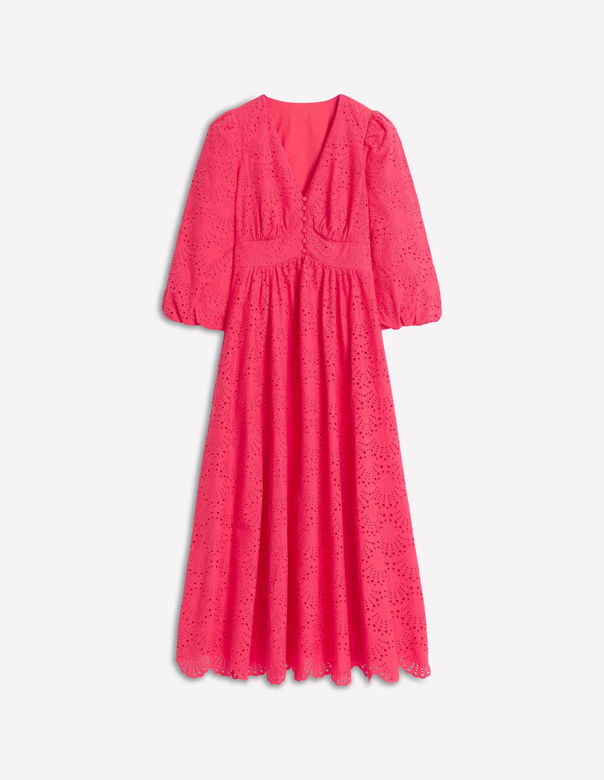 Robe longue Lola à broderie anglaise-Rose camélia - Image 7