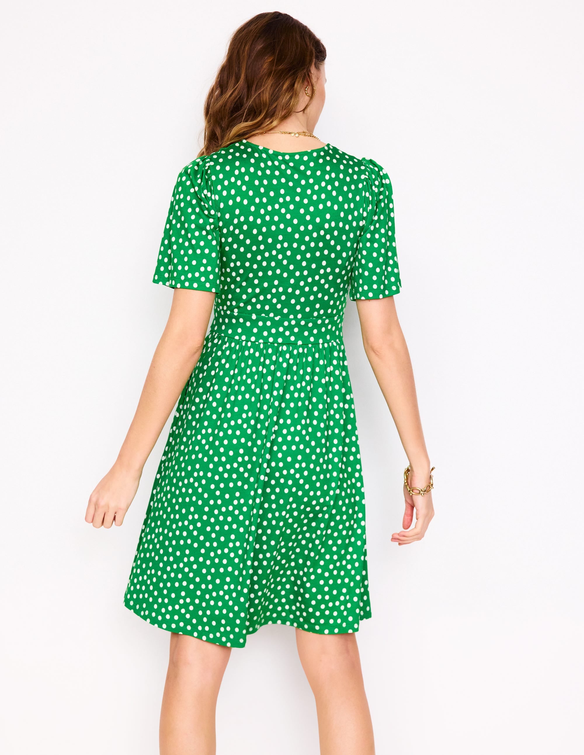 Robe courte Louisa en jersey-Jus de citron vert, pois abstraits - Image 3
