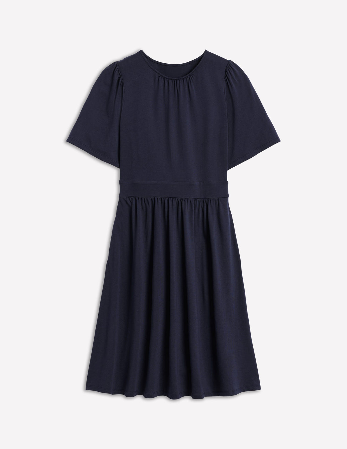 Robe courte Louisa en jersey-Bleu Marine-5