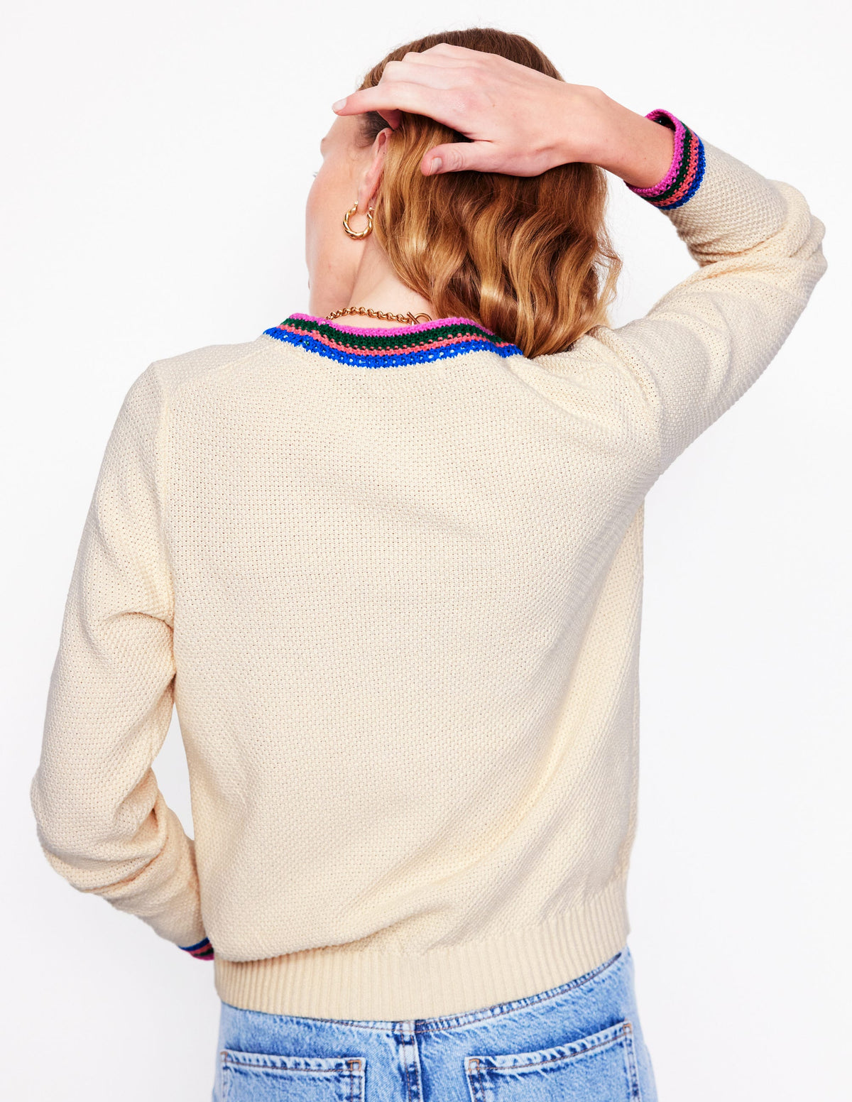 Pull Callie en maille crochet-Ivoire chaud-4
