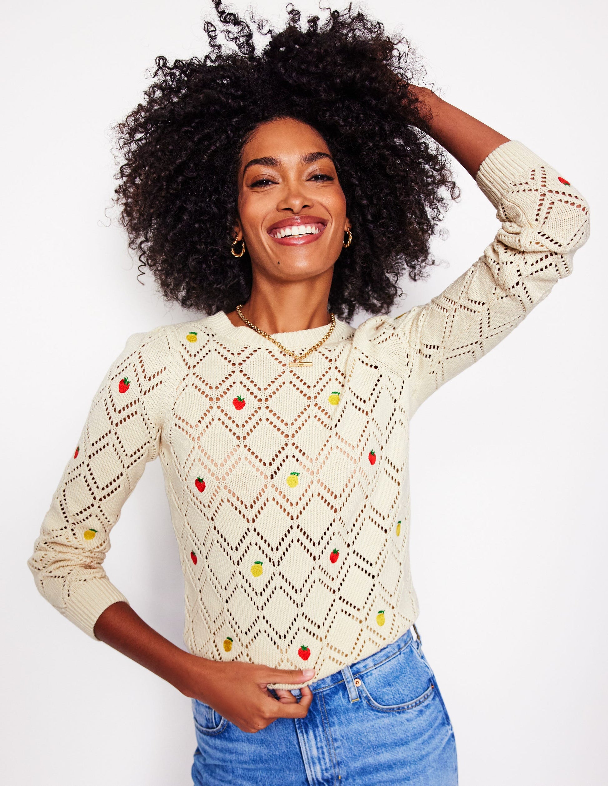 Enid Pullover mit Stickerei-Warmes Naturweiß, Obst-2