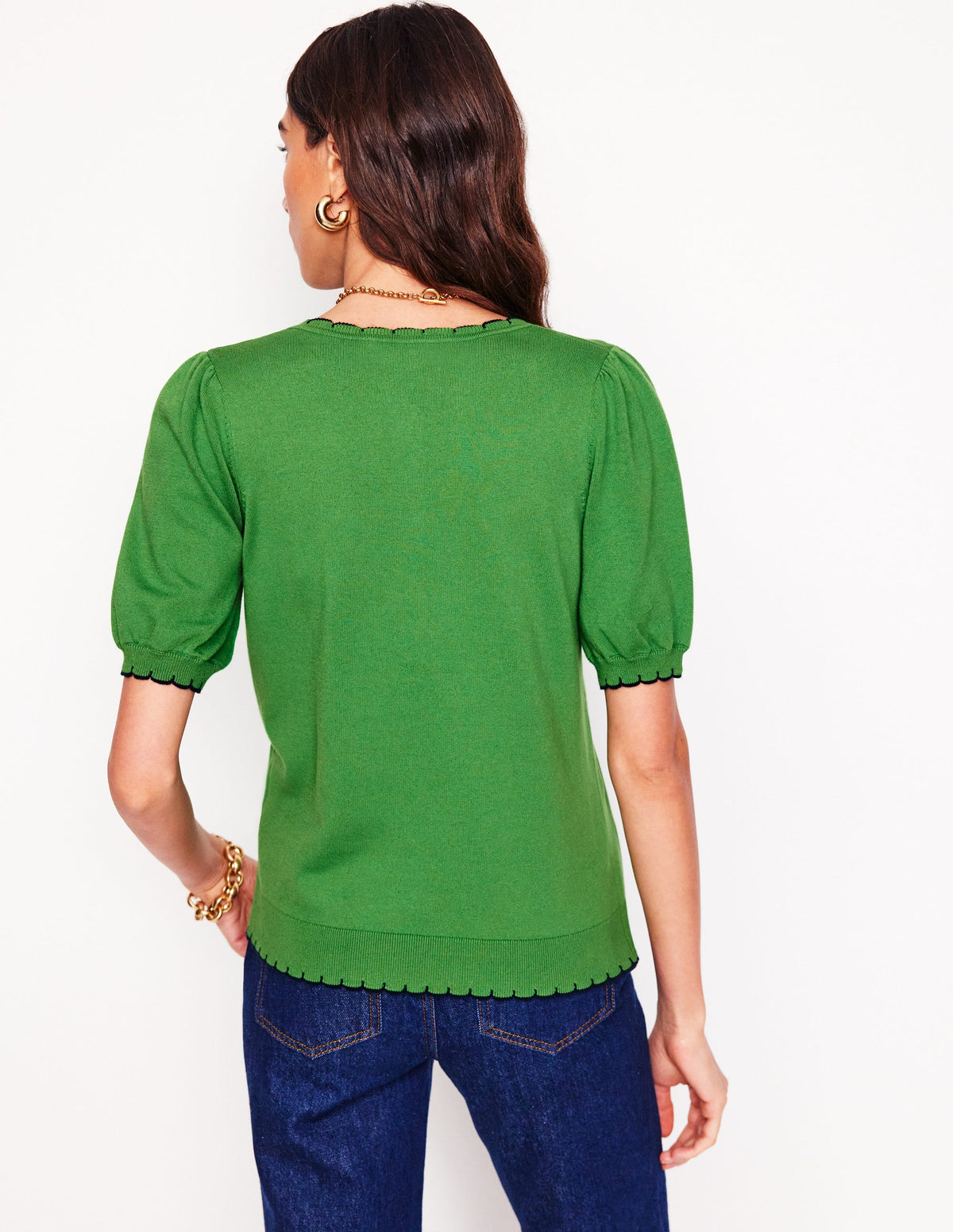 Pru T-Shirt mit Muschelsaum-Paradiesgrün-4