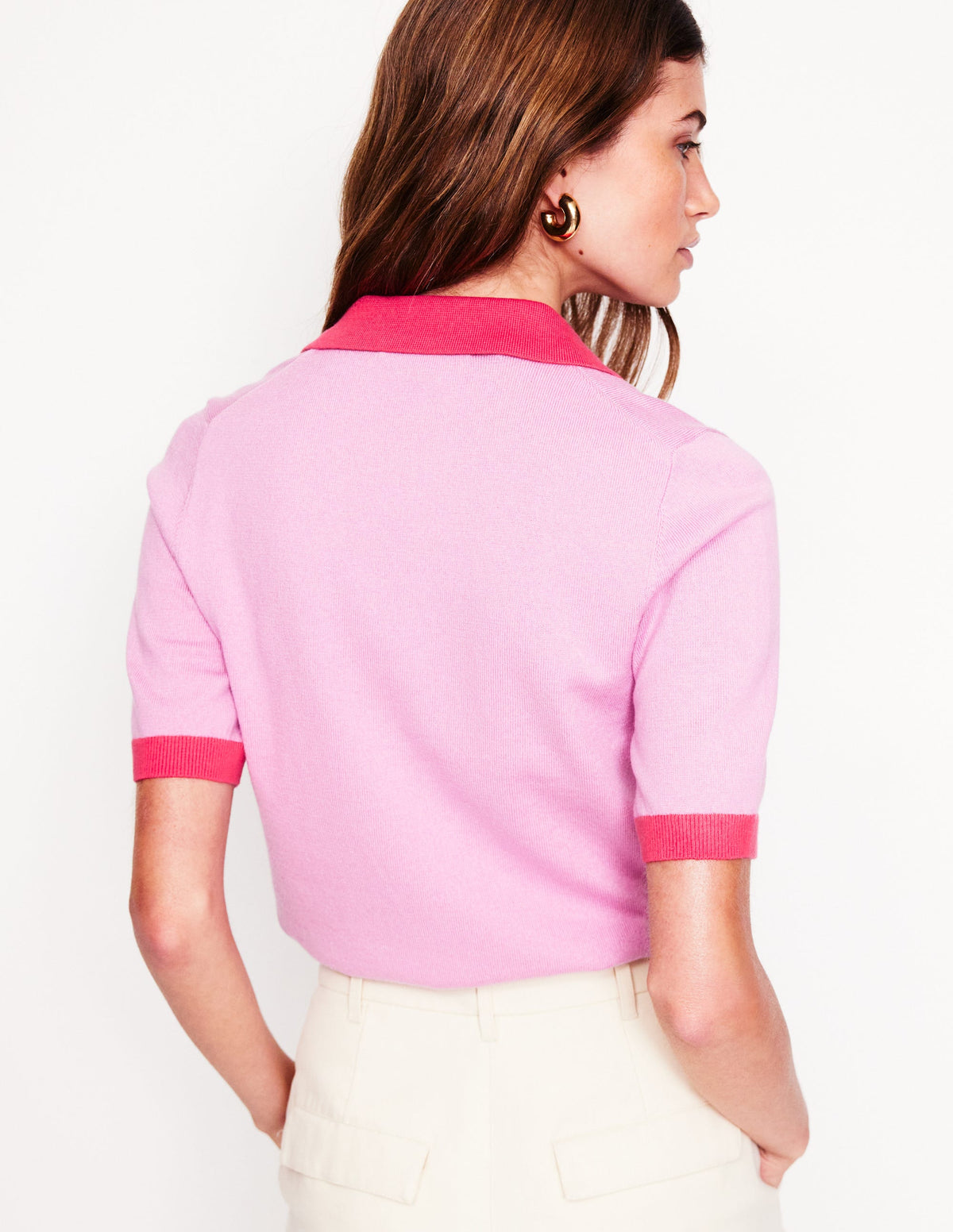 Estelle Henley-Strick-T-Shirt-Sanftes Lavendelrosa - Image 4