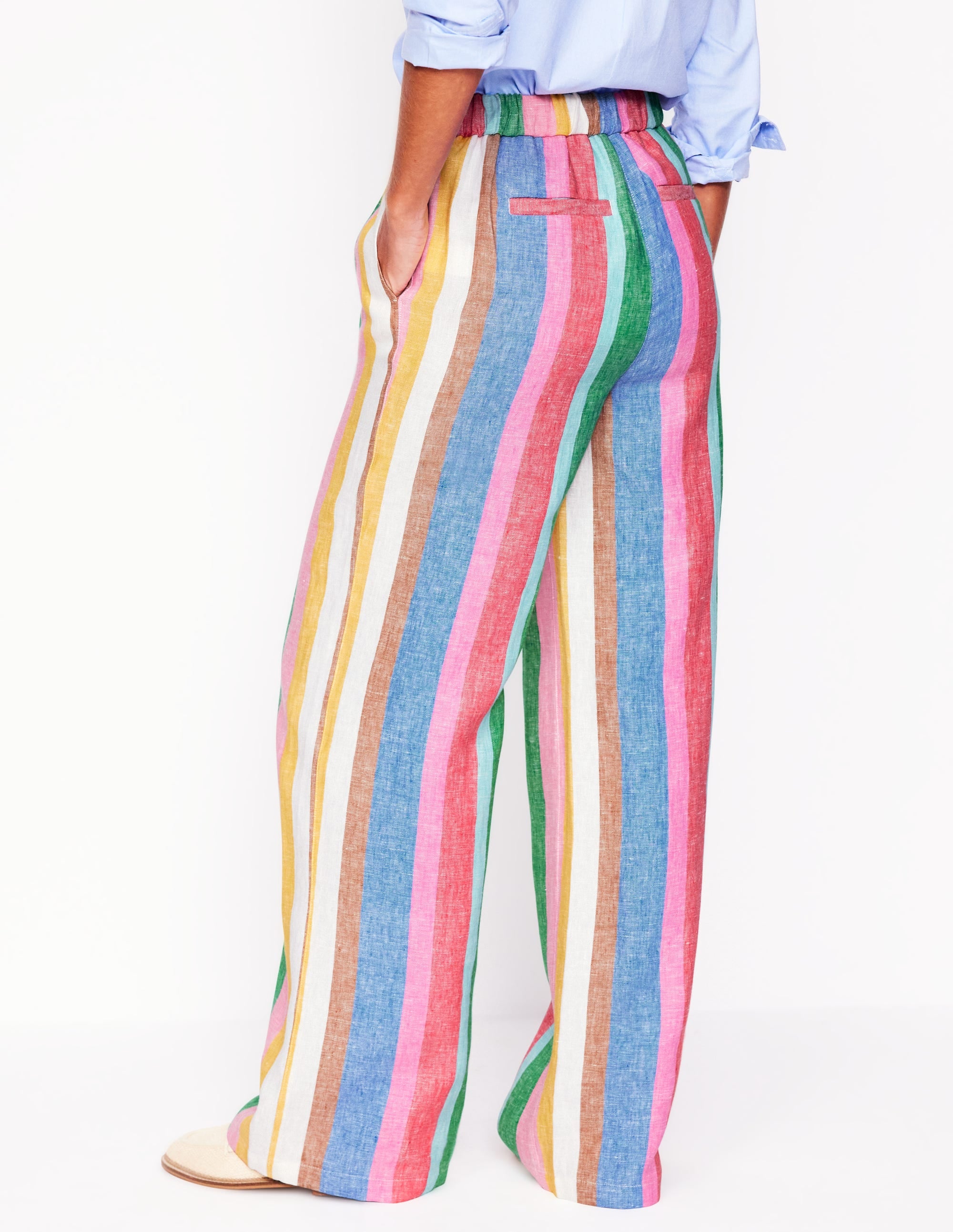 Dulwich Leinenhose-Knalliger Regenbogen Streifen - Image 4