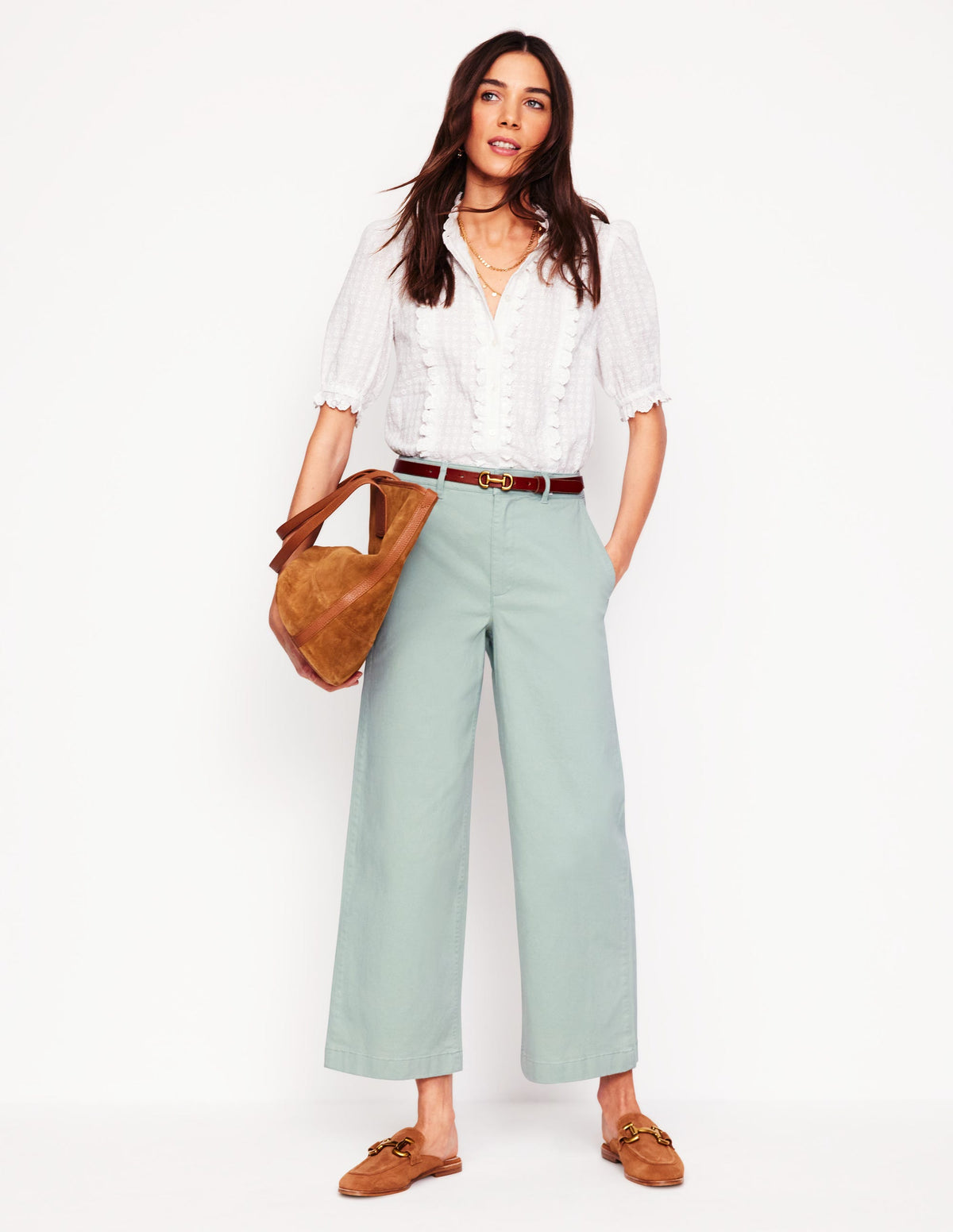 Pantacourt chino Barnsbury-Vert jade tendre - Image 1
