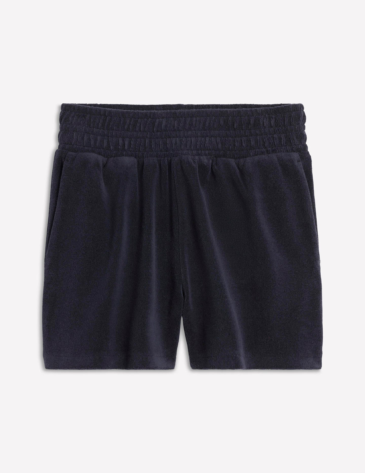 Gesmokte Frottee-Shorts-Marineblaue-6