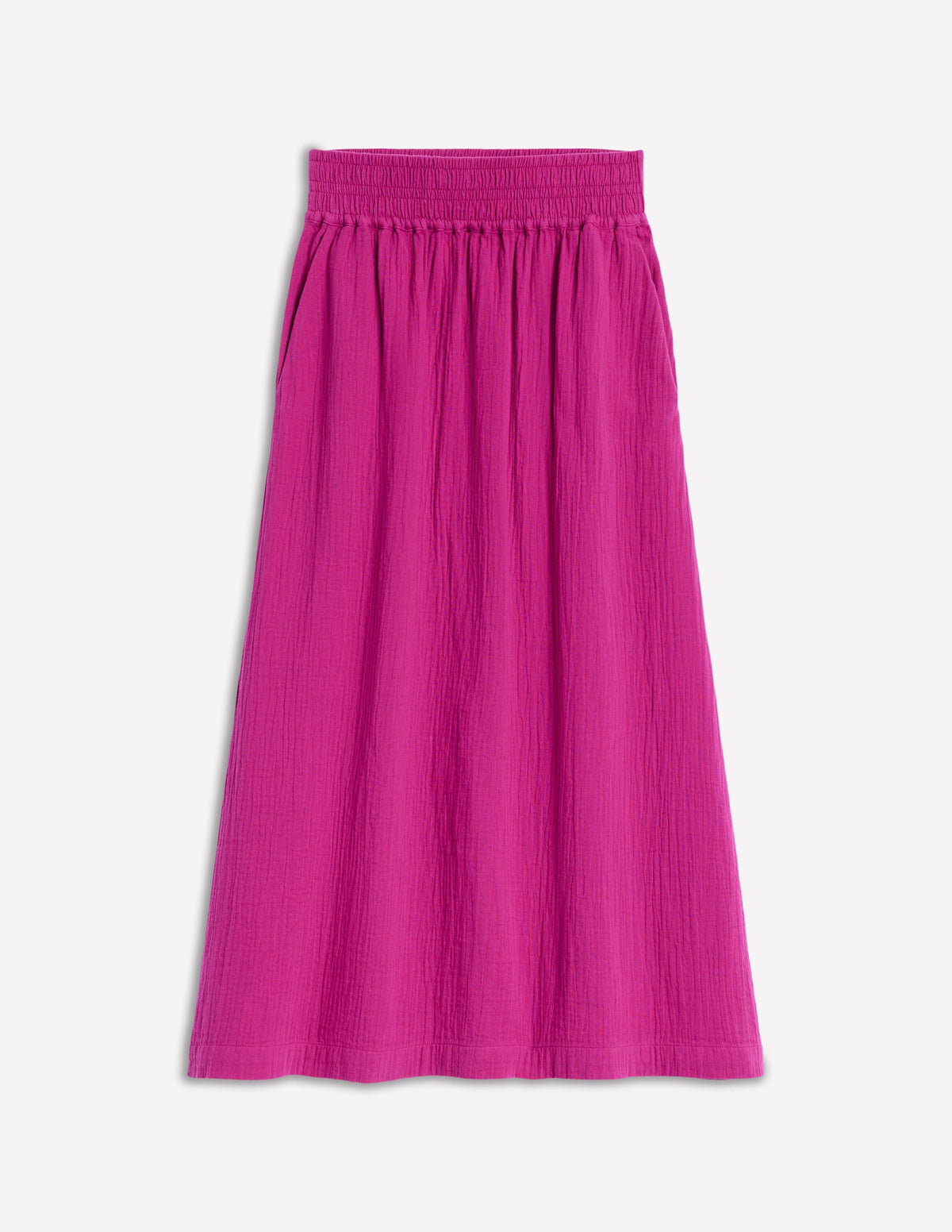 Jupe smockée en double-étoffe-Fuchsia-5