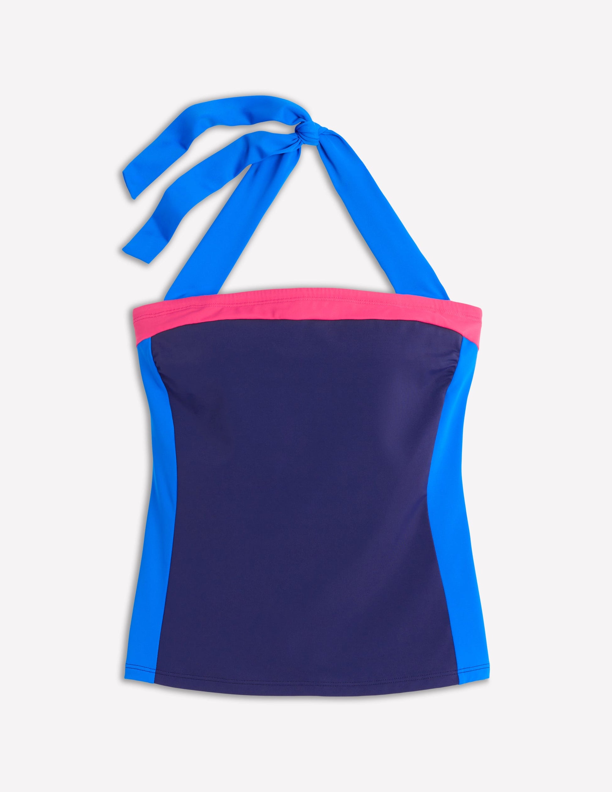 Santorini Tankini-Oberteil-Marineblau/Intensives Korallenrot/Blau-7
