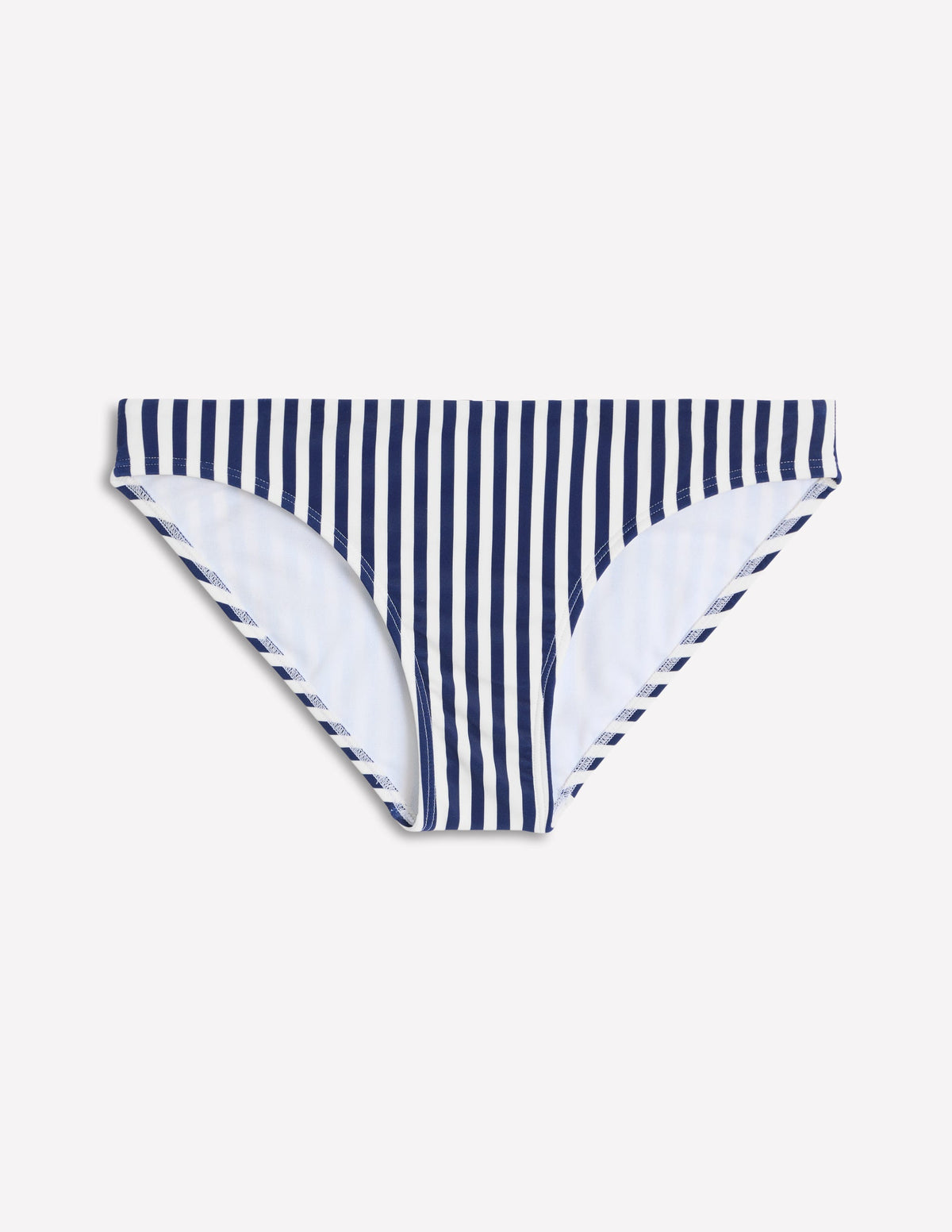 Klassische Bikinihose-Marineblau, Naturweiß Feine Streifen - Image 5