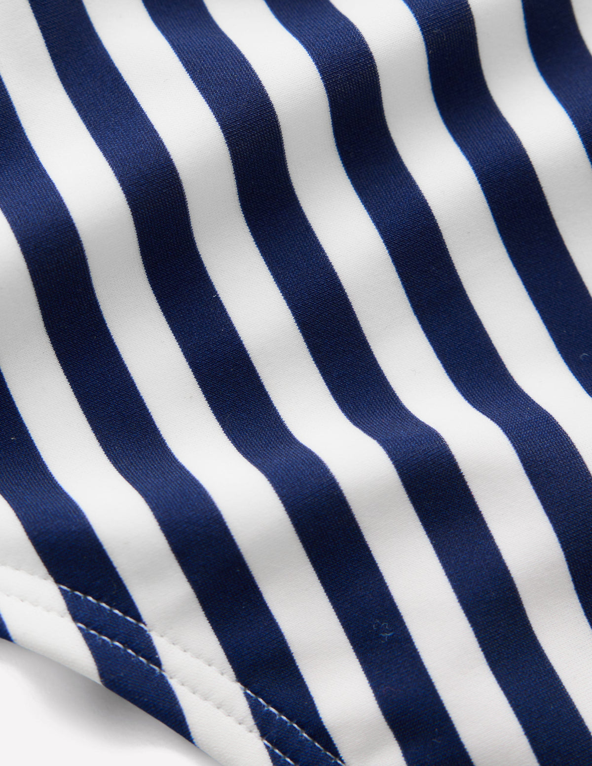 Klassische Bikinihose-Marineblau, Naturweiß Feine Streifen - Image 6