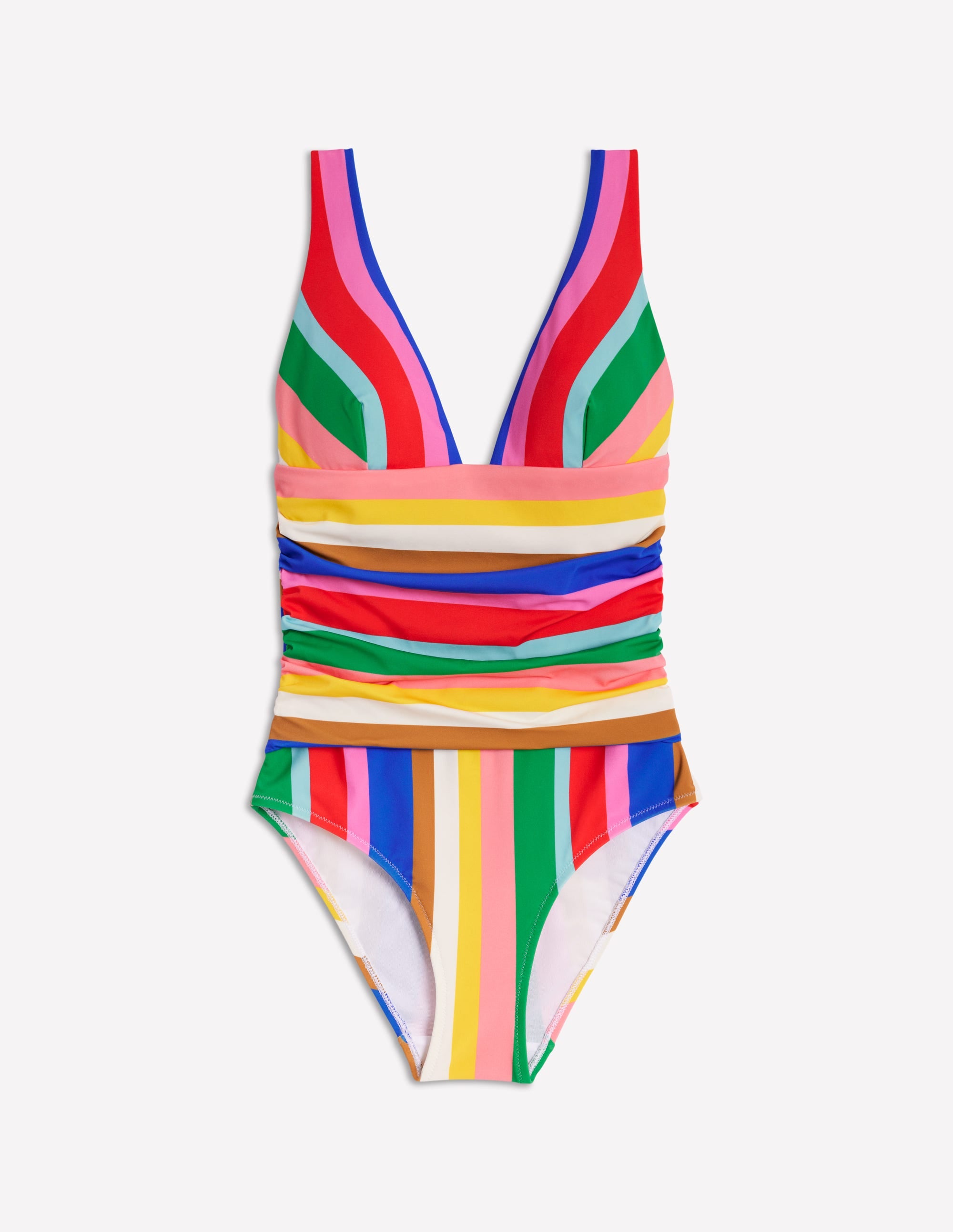 Maillot de bain Mykonos à encolure en V profonde-Rayé arc-en-ciel vif - Image 6