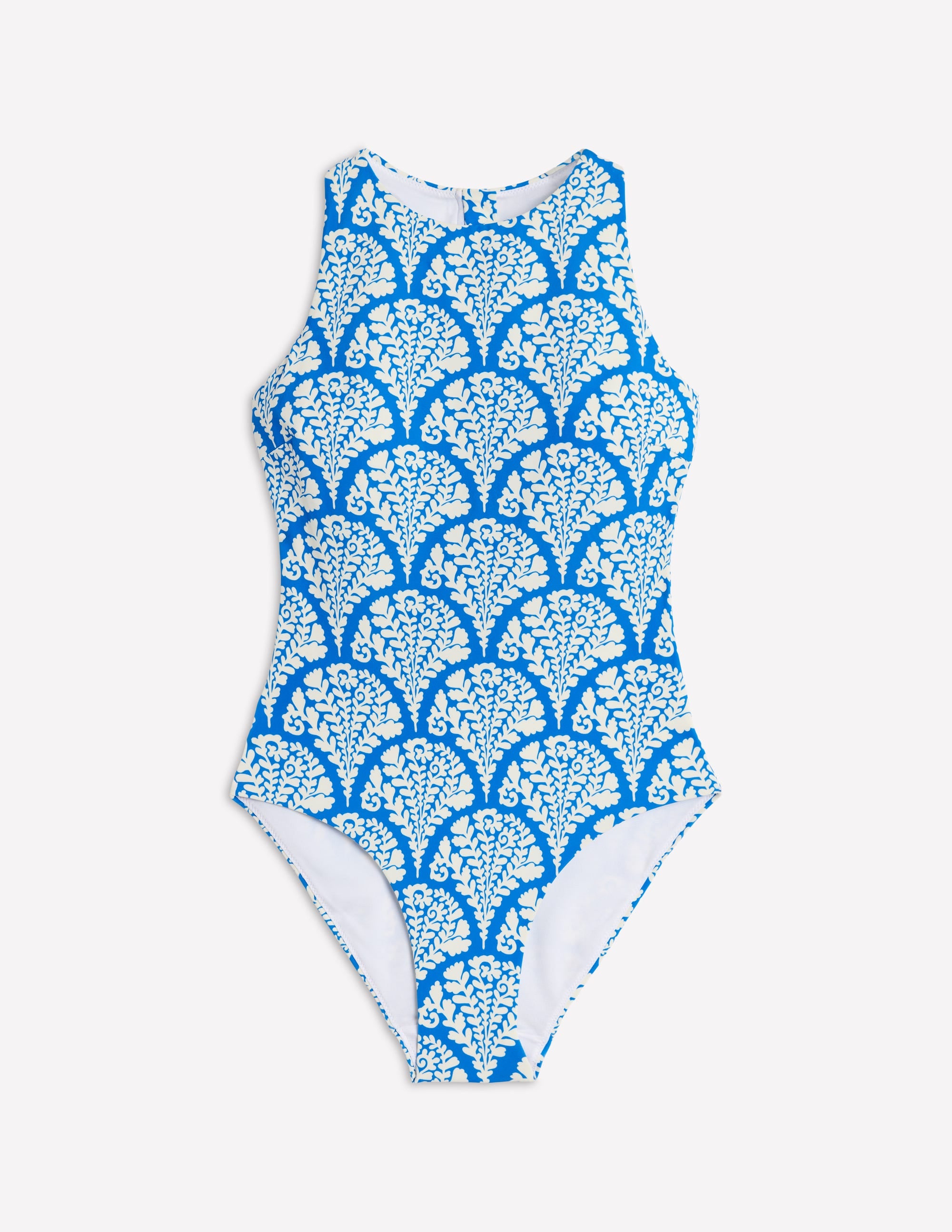 Sportlicher, hochgeschlossener Badeanzug-Leuchtendes Blau, Blühend - Image 7