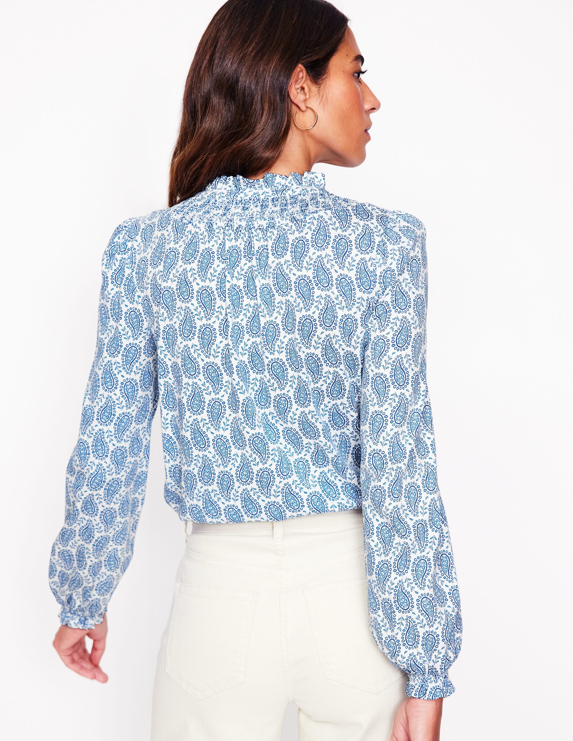 Fay Gesmoktes Jerseyhemd-Galerie-Blau, Paisley-Herz - Image 3