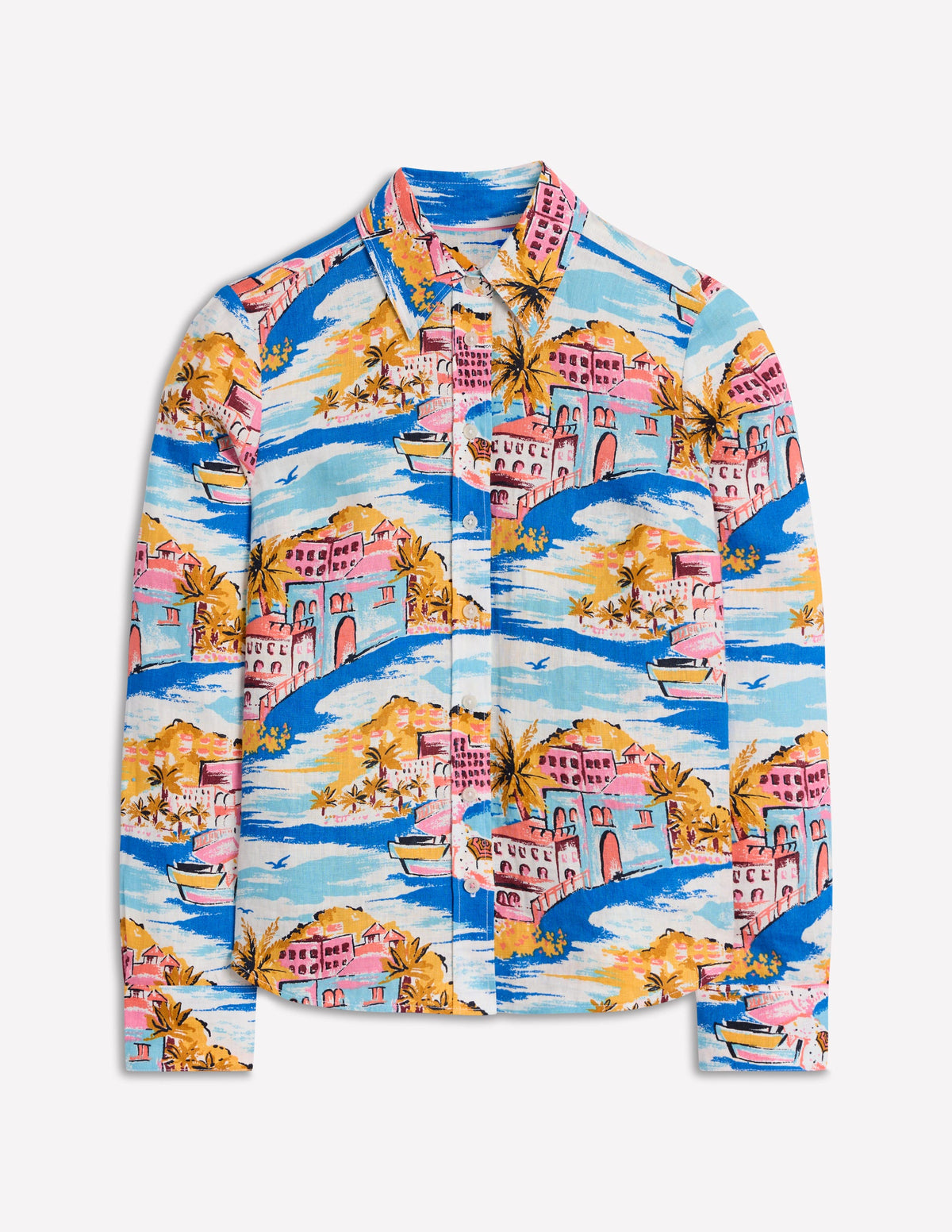 Chemise Sienna en lin-Multi, motif Paradise Bay-6