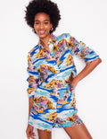 Chemise Sienna en lin-Multi, motif Paradise Bay