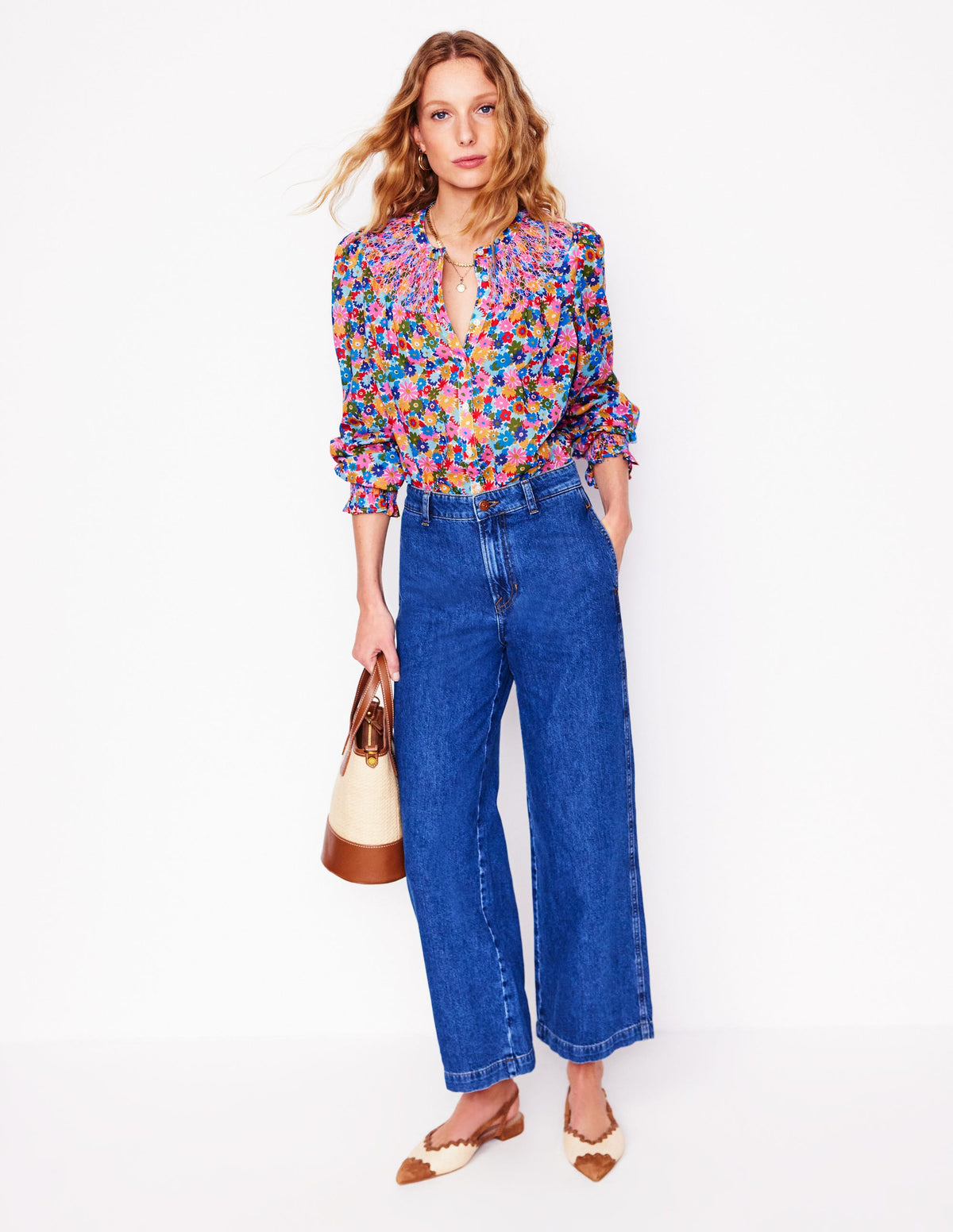 Blouse Effie à smocks-Multi, motif Paintbox Ditsy - Image 6