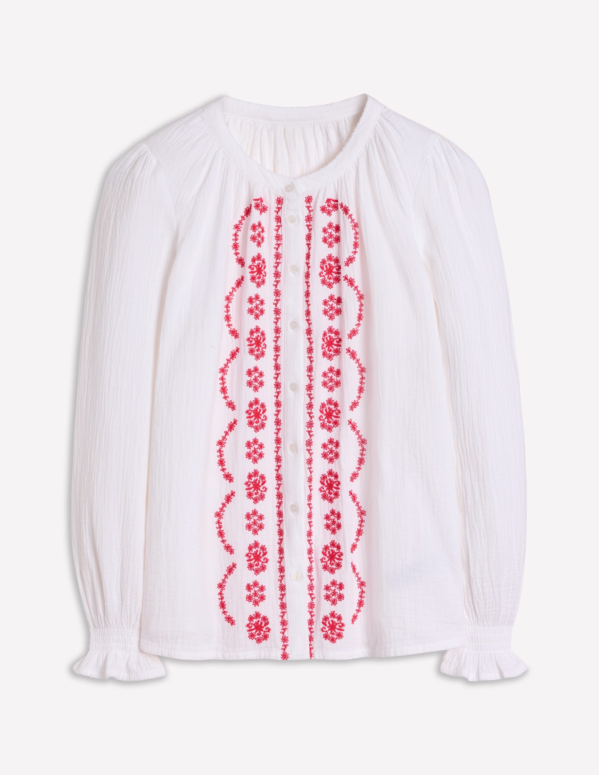 Top Evie double-étoffe-Blanc, broderie rouge-8