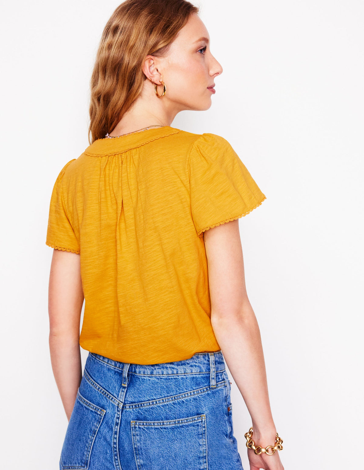 Ava Short Sleeve Top-Honey Yellow-3