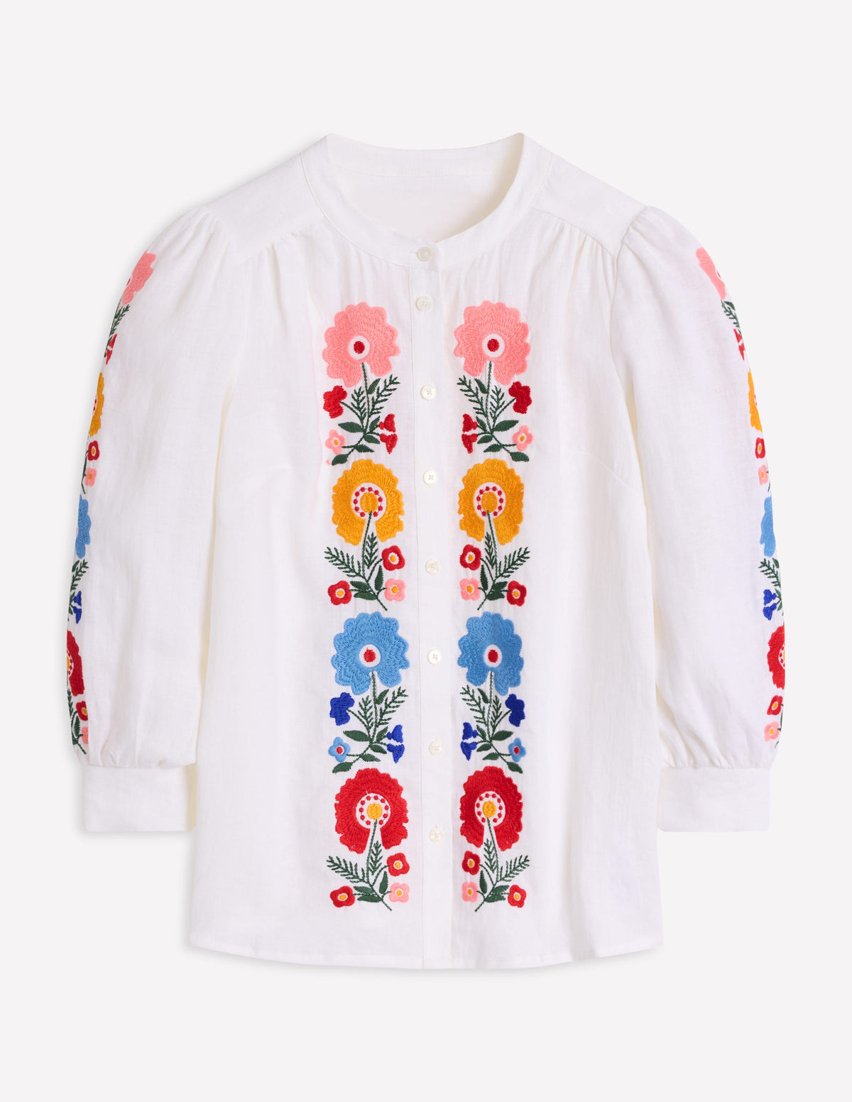 Top Alicia en lin-Blanc, broderie florale-11