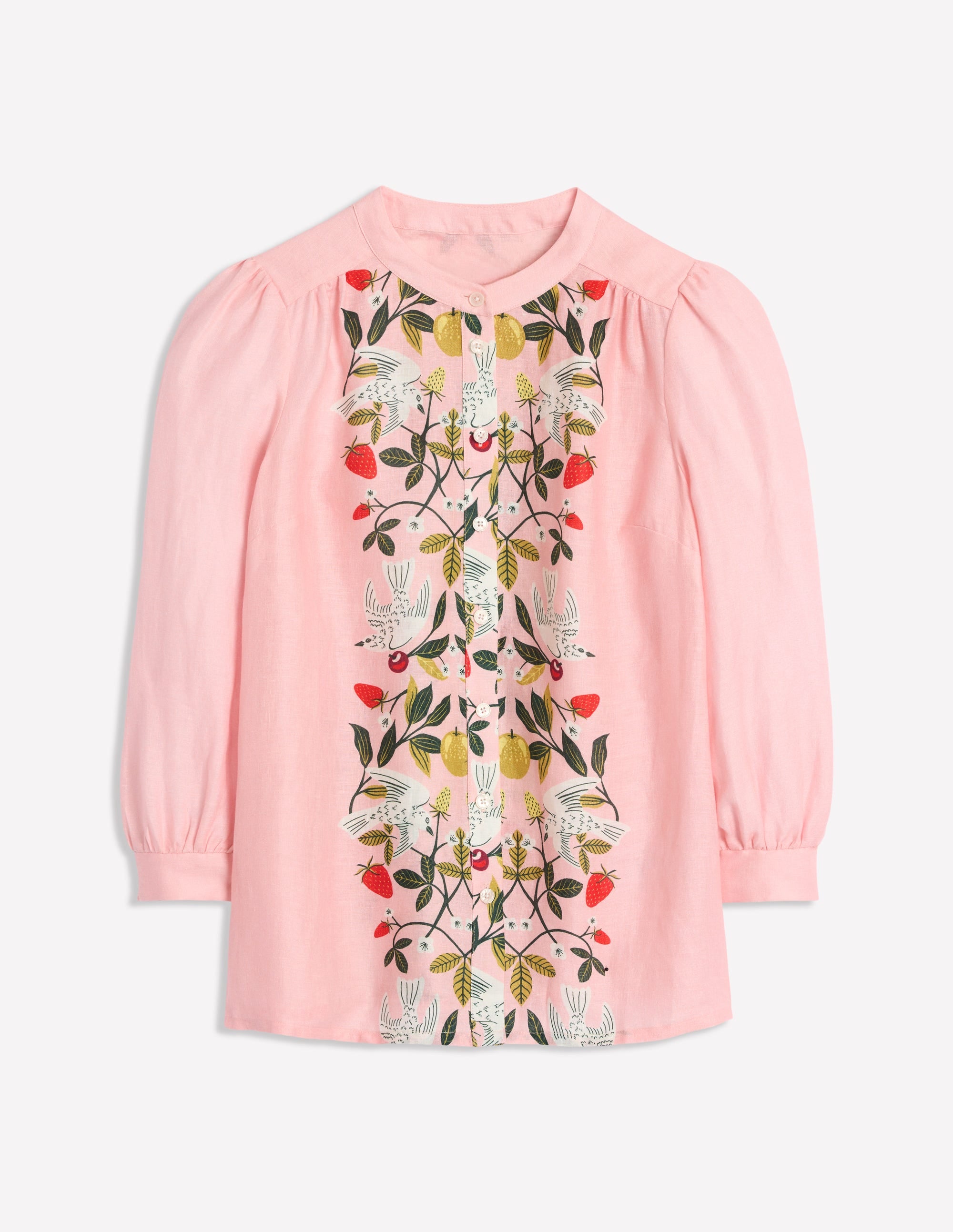 Top Alicia en lin-Rose Provence, motif Bird Paradise - Image 9