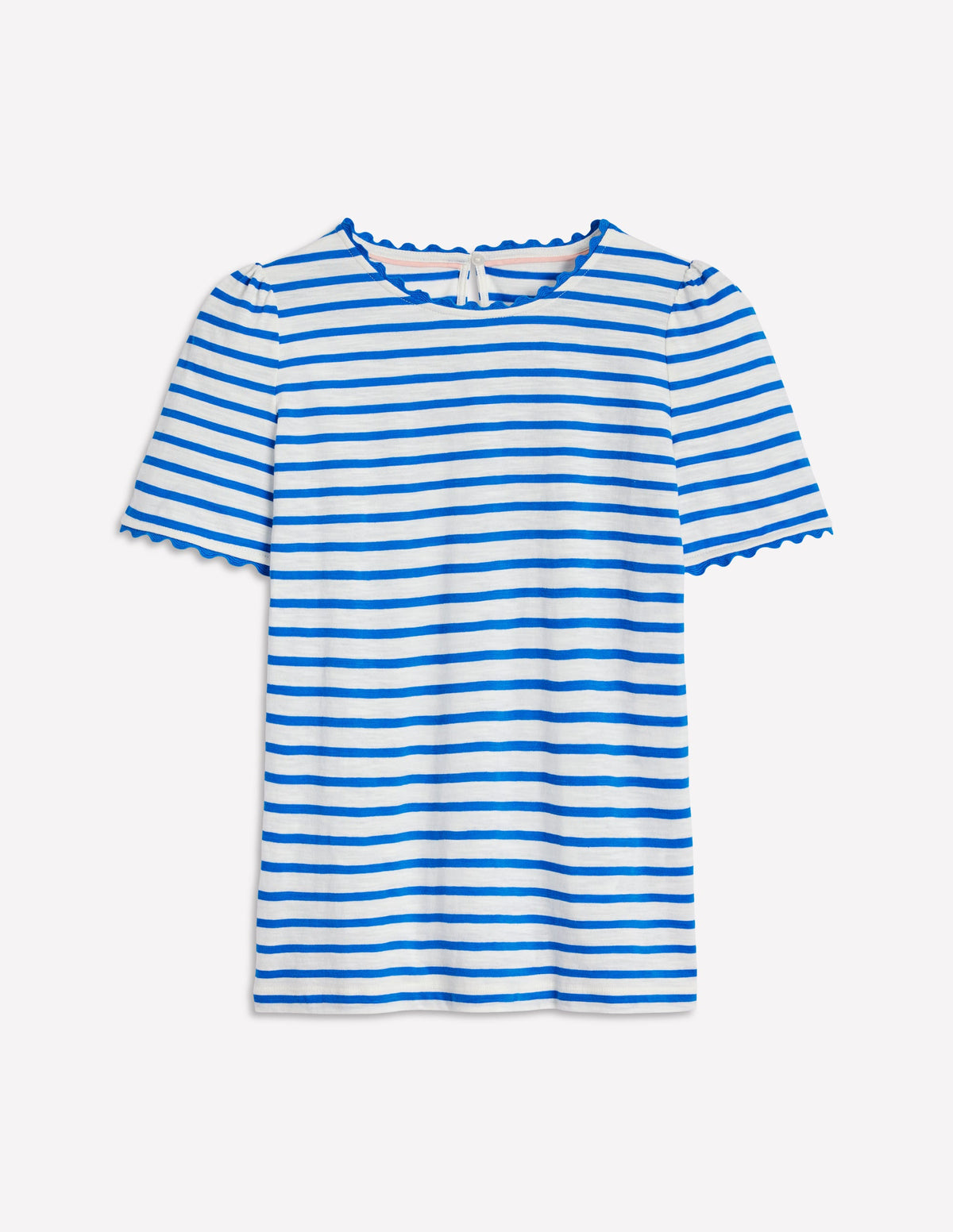 Ali T-Shirt mit Zackenlitze-Naturweiß, Galerie-Blau-5