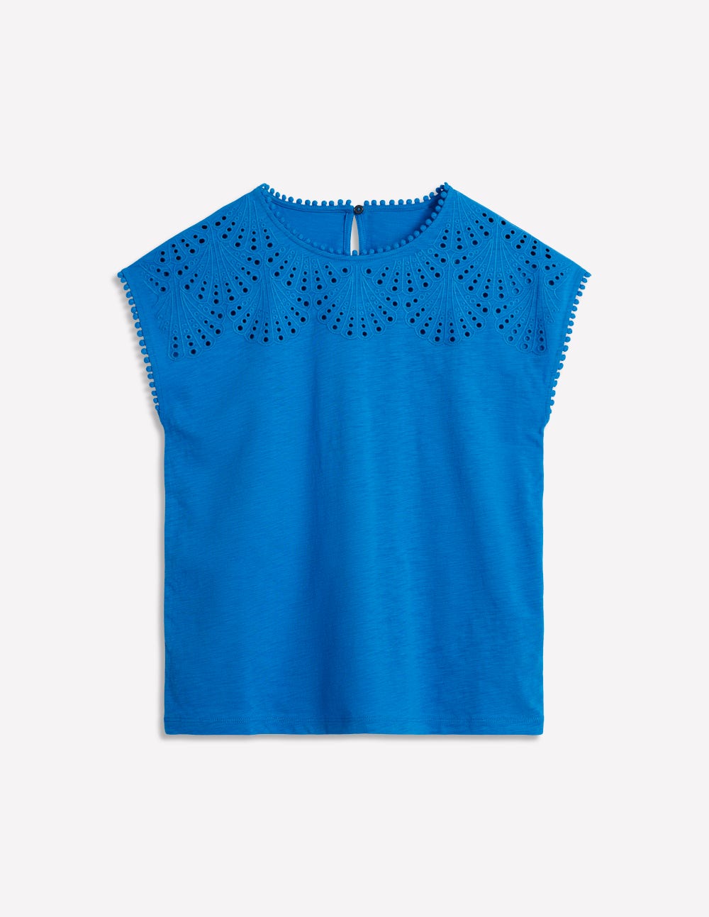Anya T-Shirt mit Lochstickerei-Himmelblau - Image 5