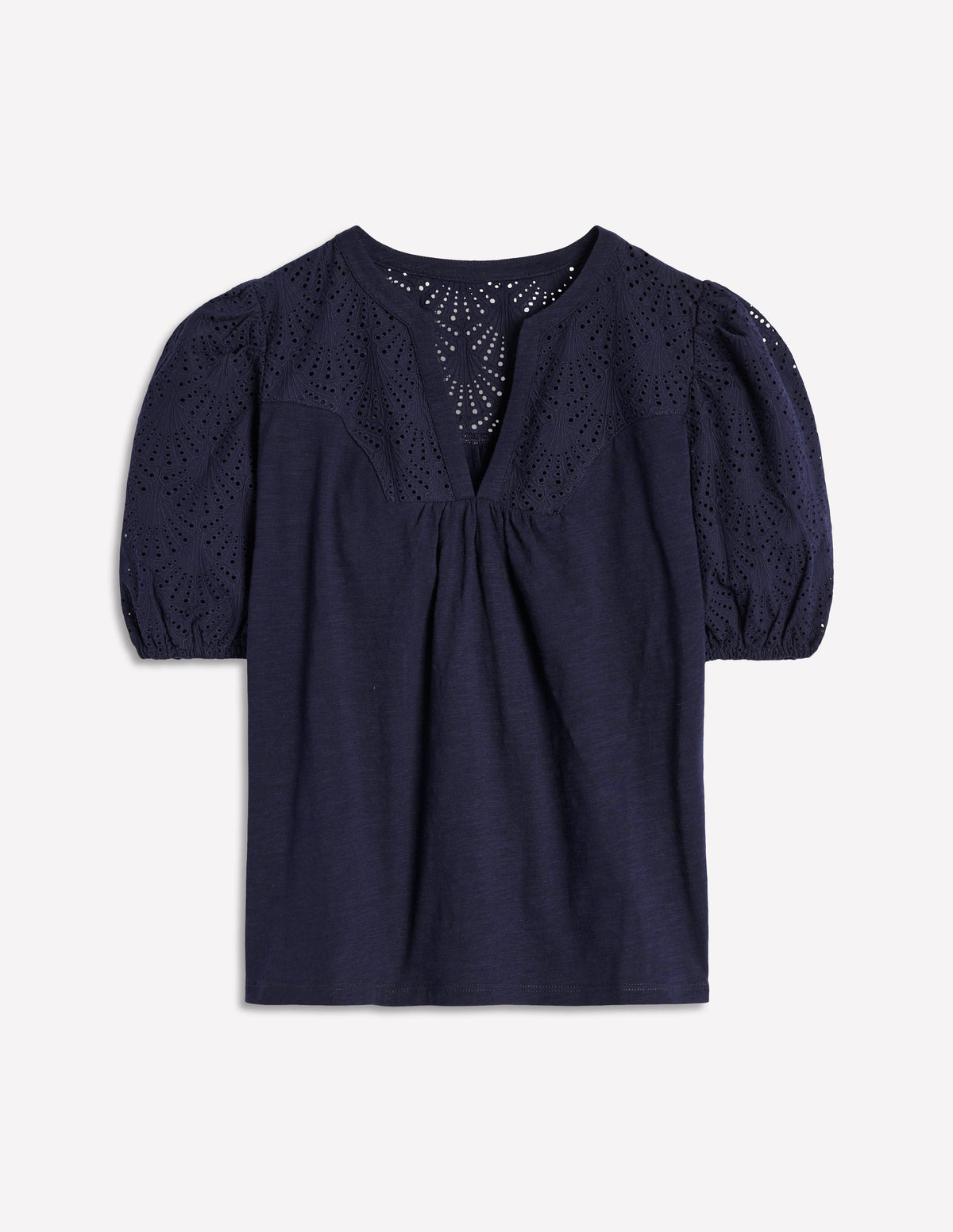 Dolly Broderie Top-Navy-6
