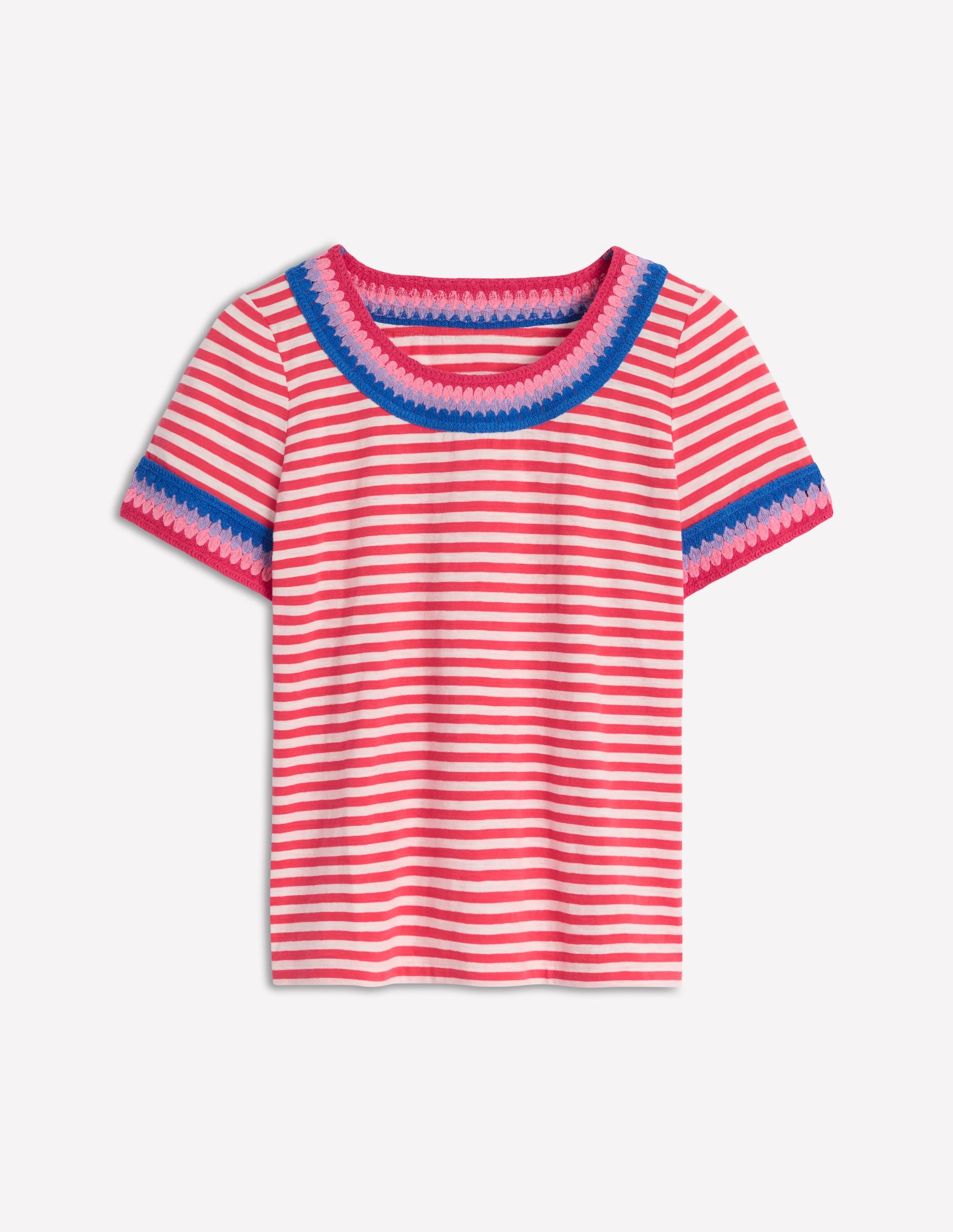 Fae Häkel-T-Shirt-Naturweiß, Cayenne - Image 7