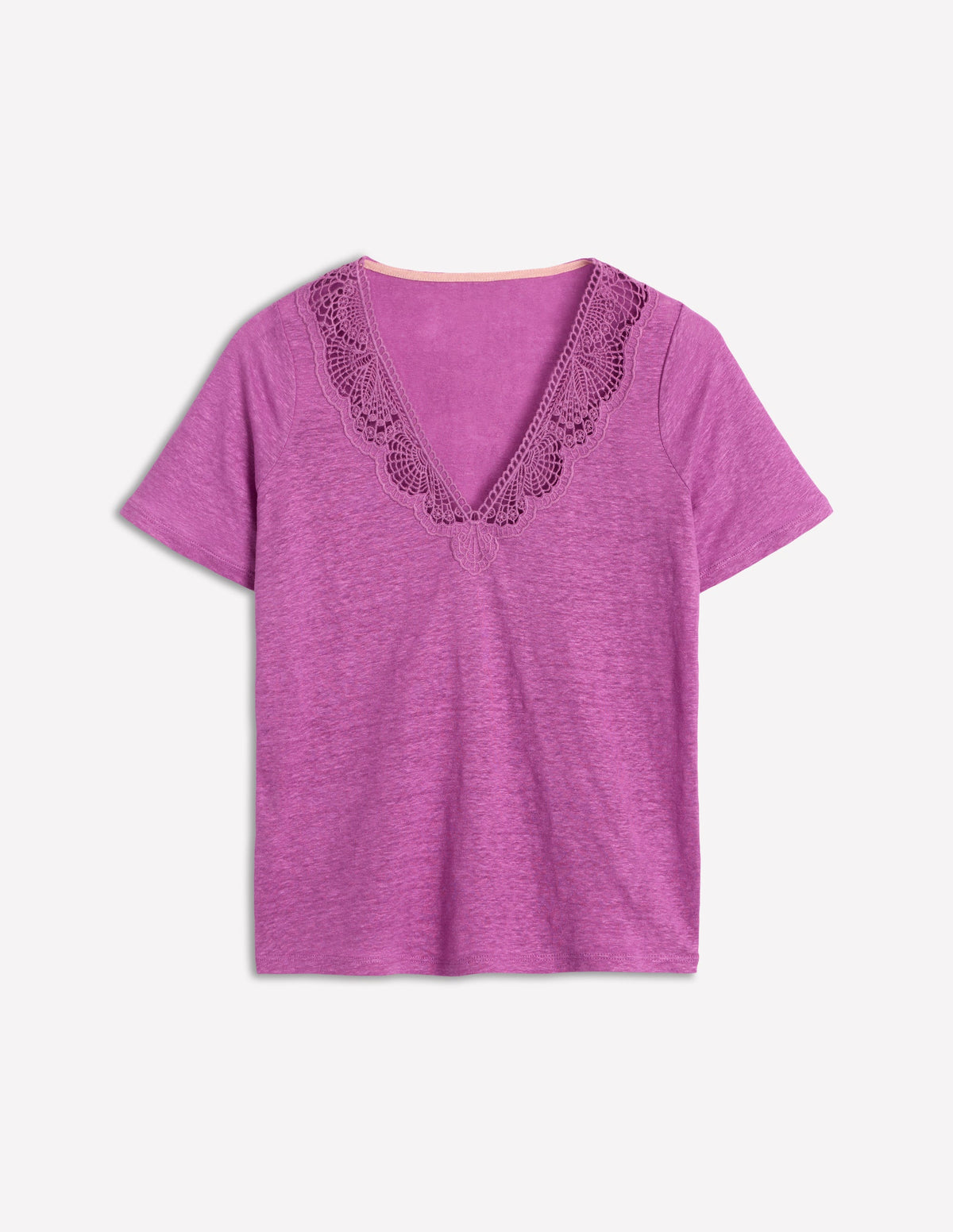 T-Shirt aus Leinen mit Spitzenbesatz-Prachtscharten - Image 6
