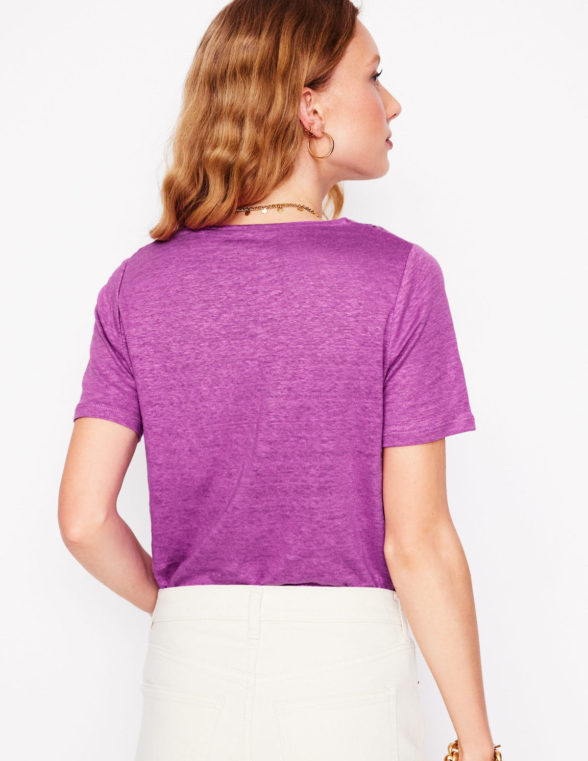 T-Shirt aus Leinen mit Spitzenbesatz-Prachtscharten-4