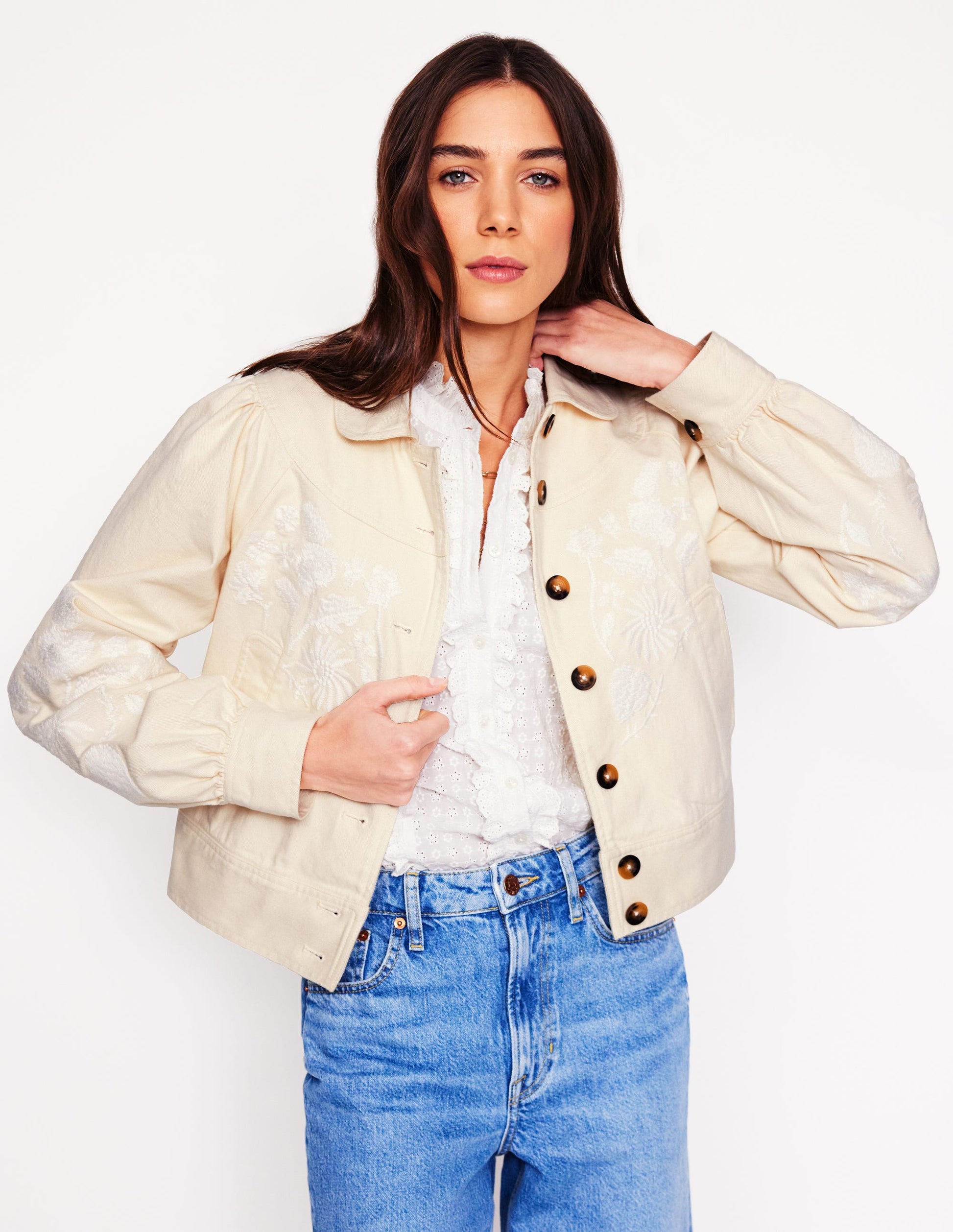 Veste brodée à col-Ivoire, broderie-1