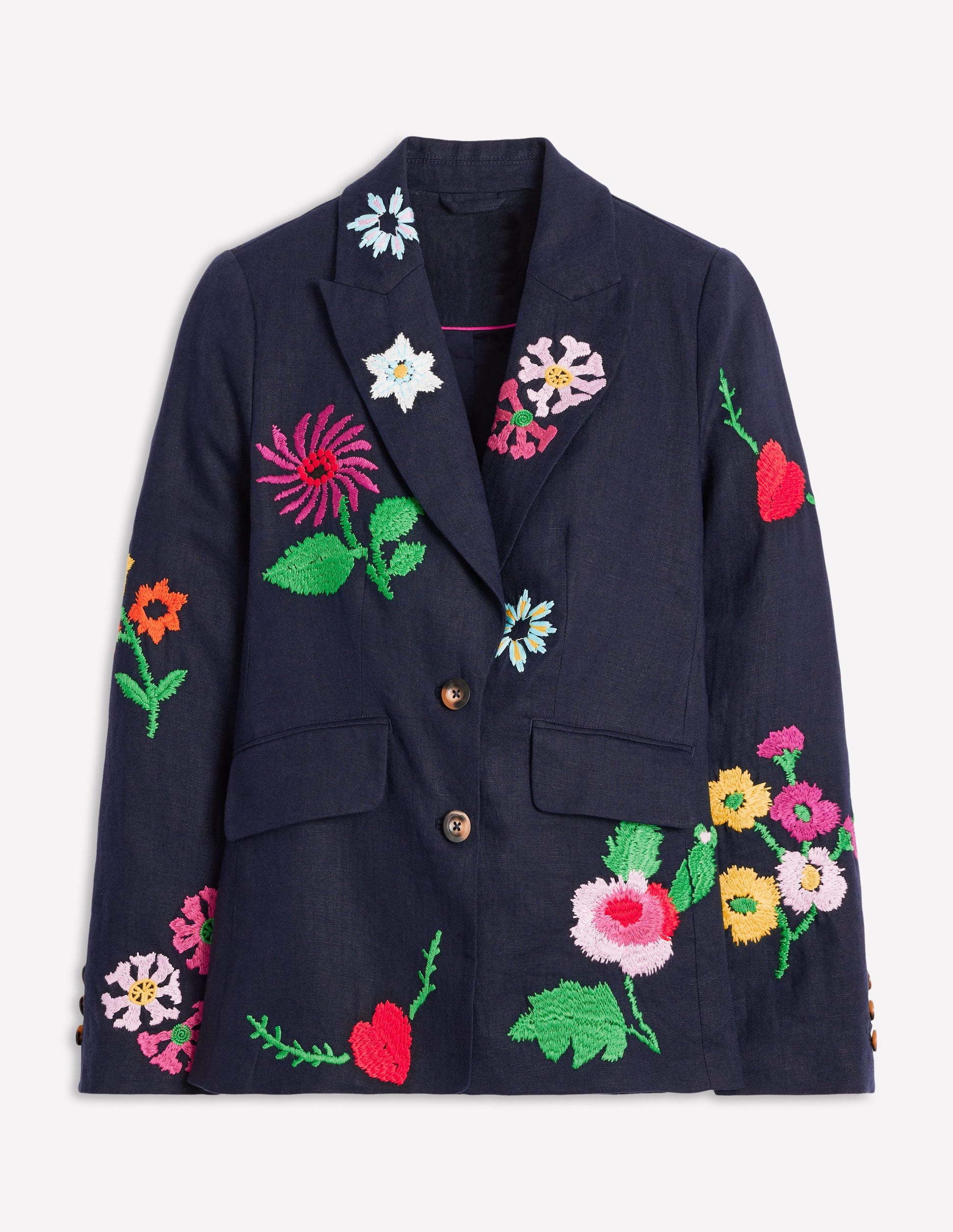Blazer Marylebone saisissant-Broderie Bleu Marine-6