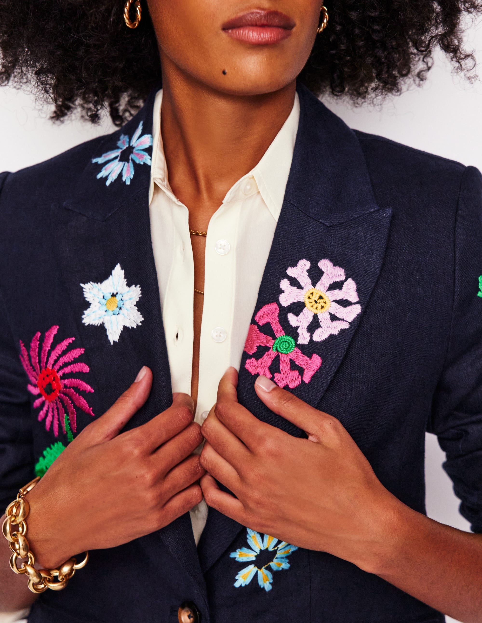 Blazer Marylebone saisissant-Broderie Bleu Marine - Image 3