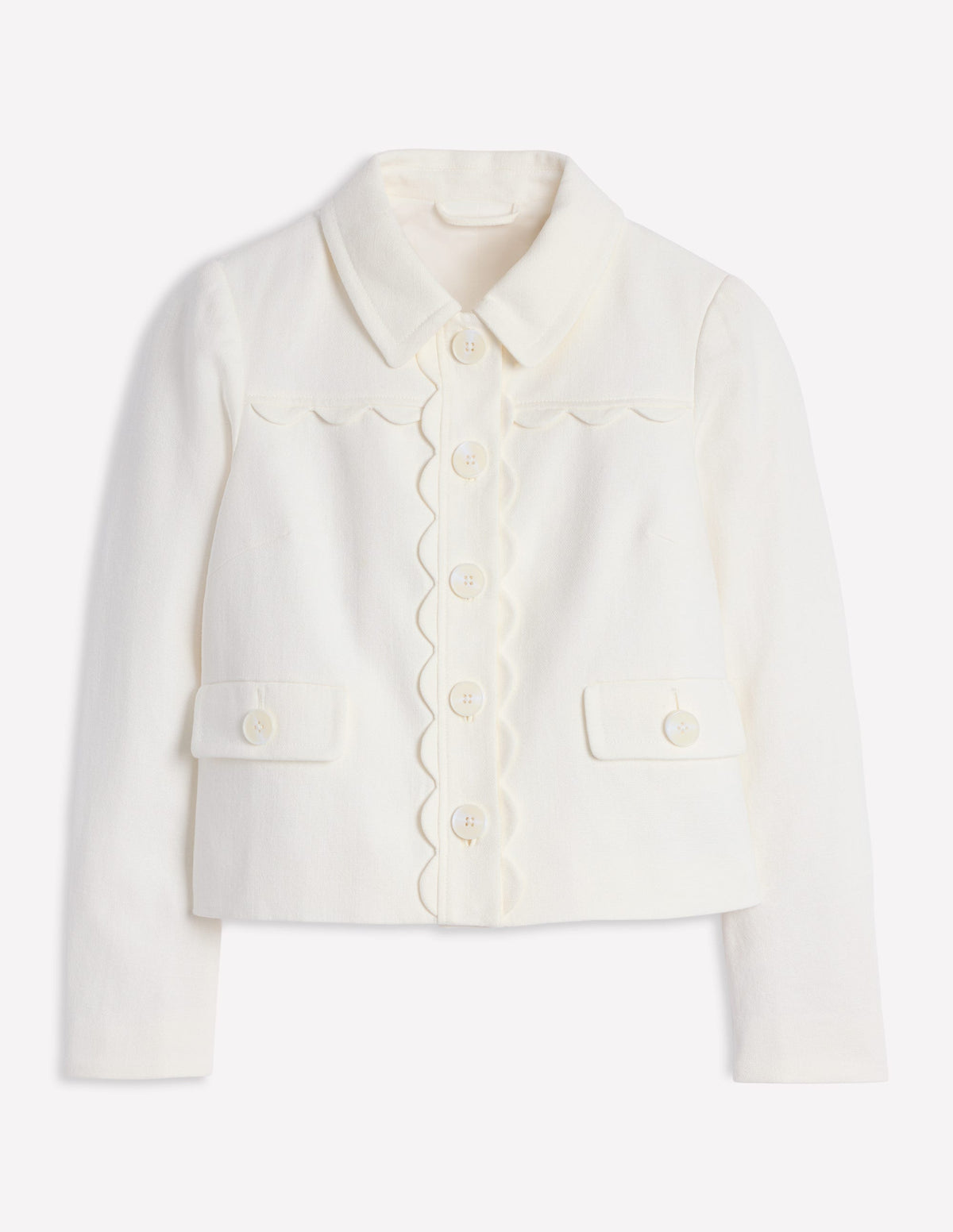 Veste festonnée-Ivoire et Bleu Marine à Pois - Image 7