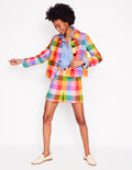 Knightsbridge Leinenjacke-Regenbogen Bunt Vichykaro