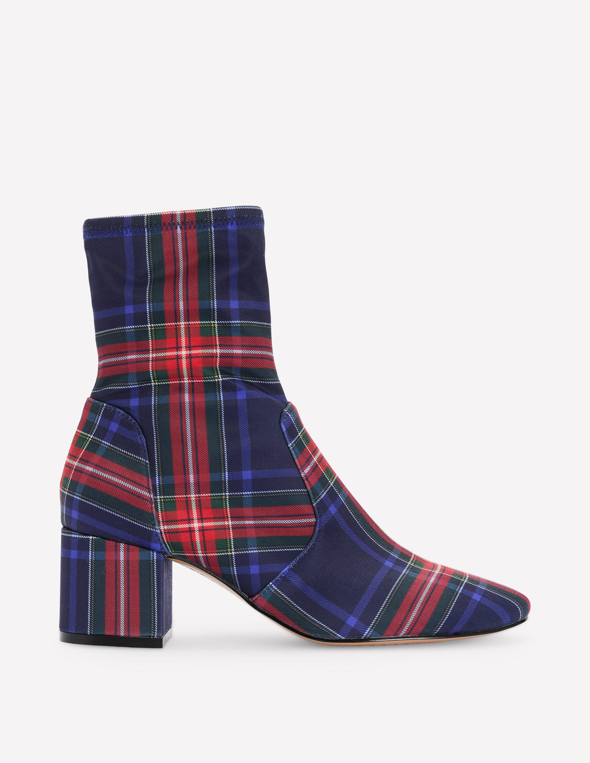 Stretch-Stiefeletten-Schottenmuster-1
