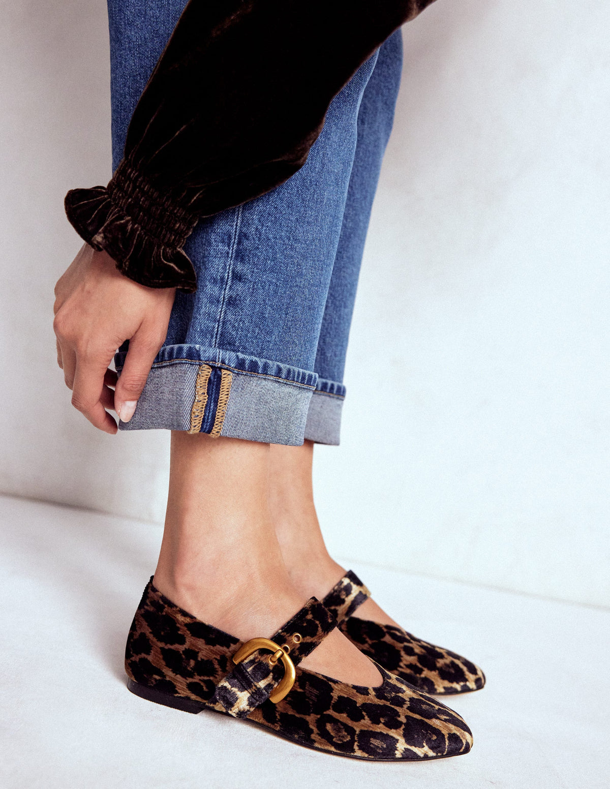 Kylie Flache Mary Janes mit Schnalle-Mohair, Leopardenmuster - Image 4