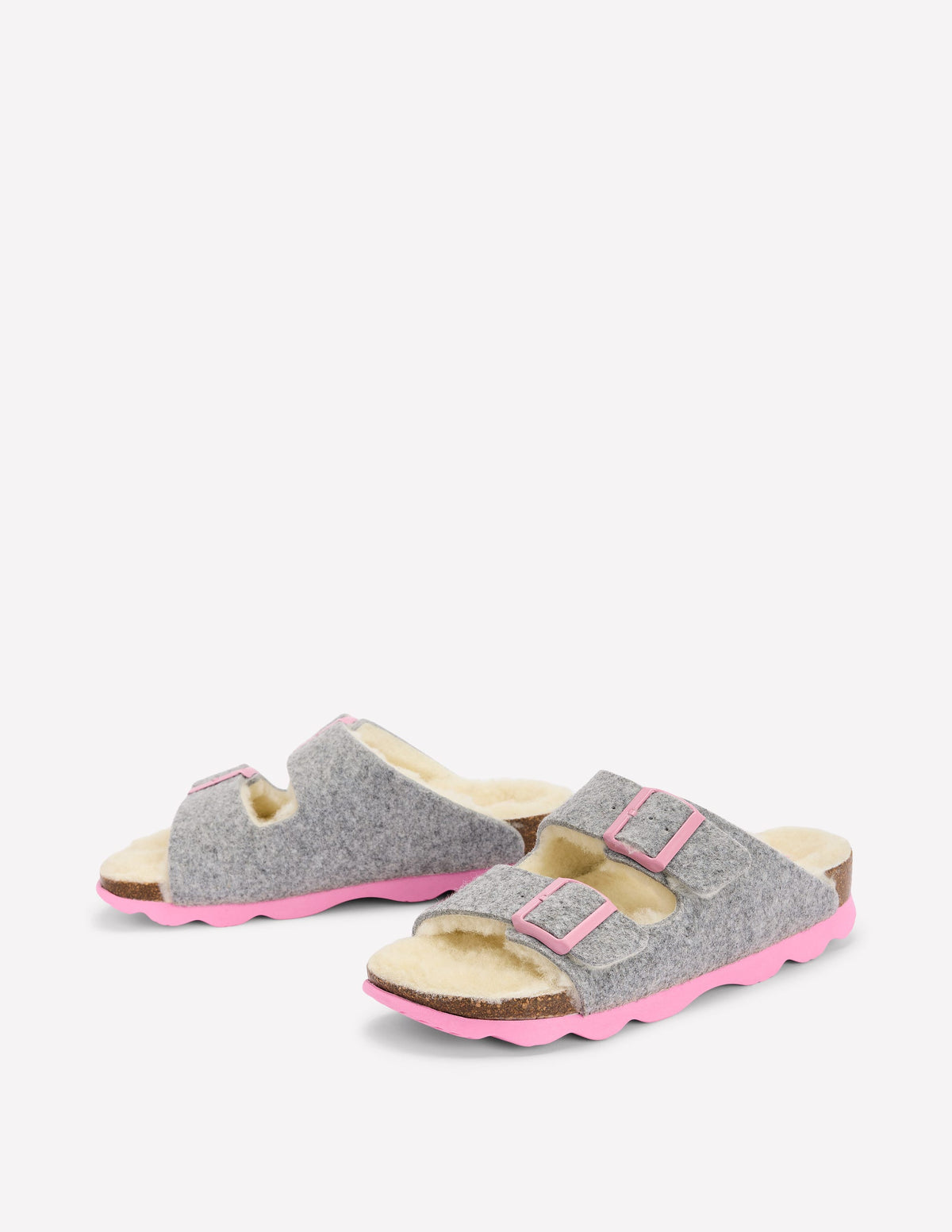 Slipper mit doppeltem Riemen und Schnalle-Anthrazit Meliert - Image 3