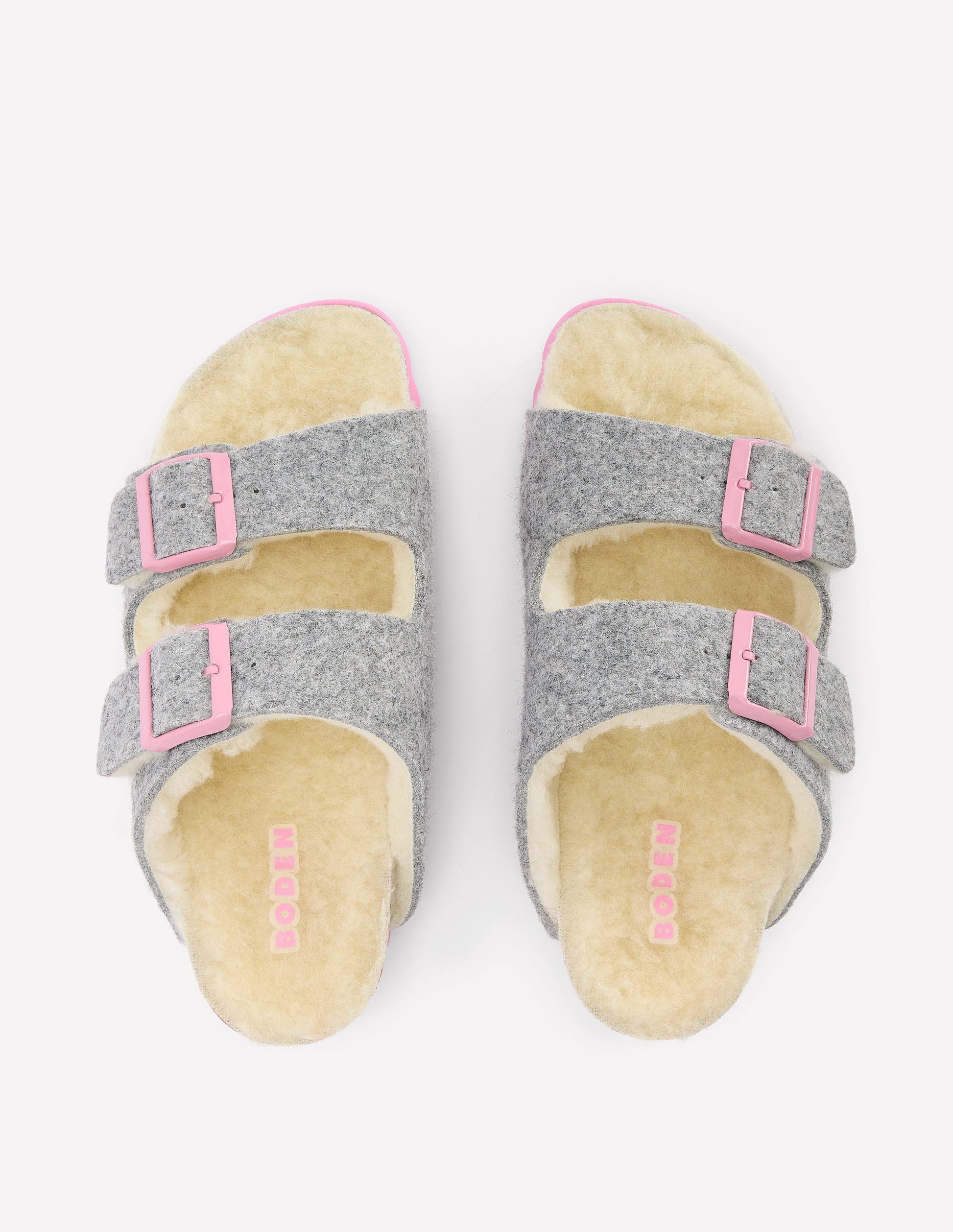 Slipper mit doppeltem Riemen und Schnalle-Anthrazit Meliert-5