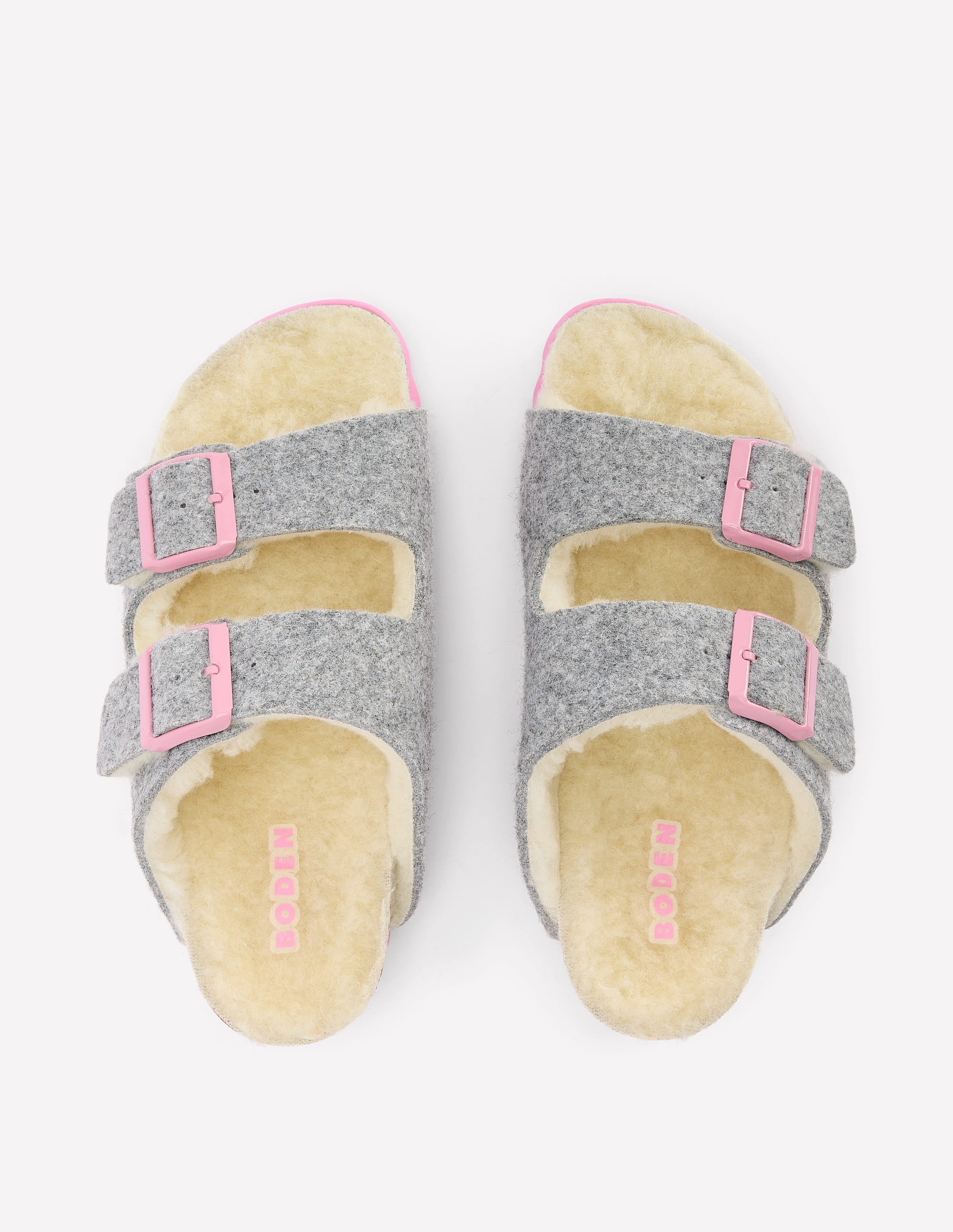 Slipper mit doppeltem Riemen und Schnalle-Anthrazit Meliert - Image 5
