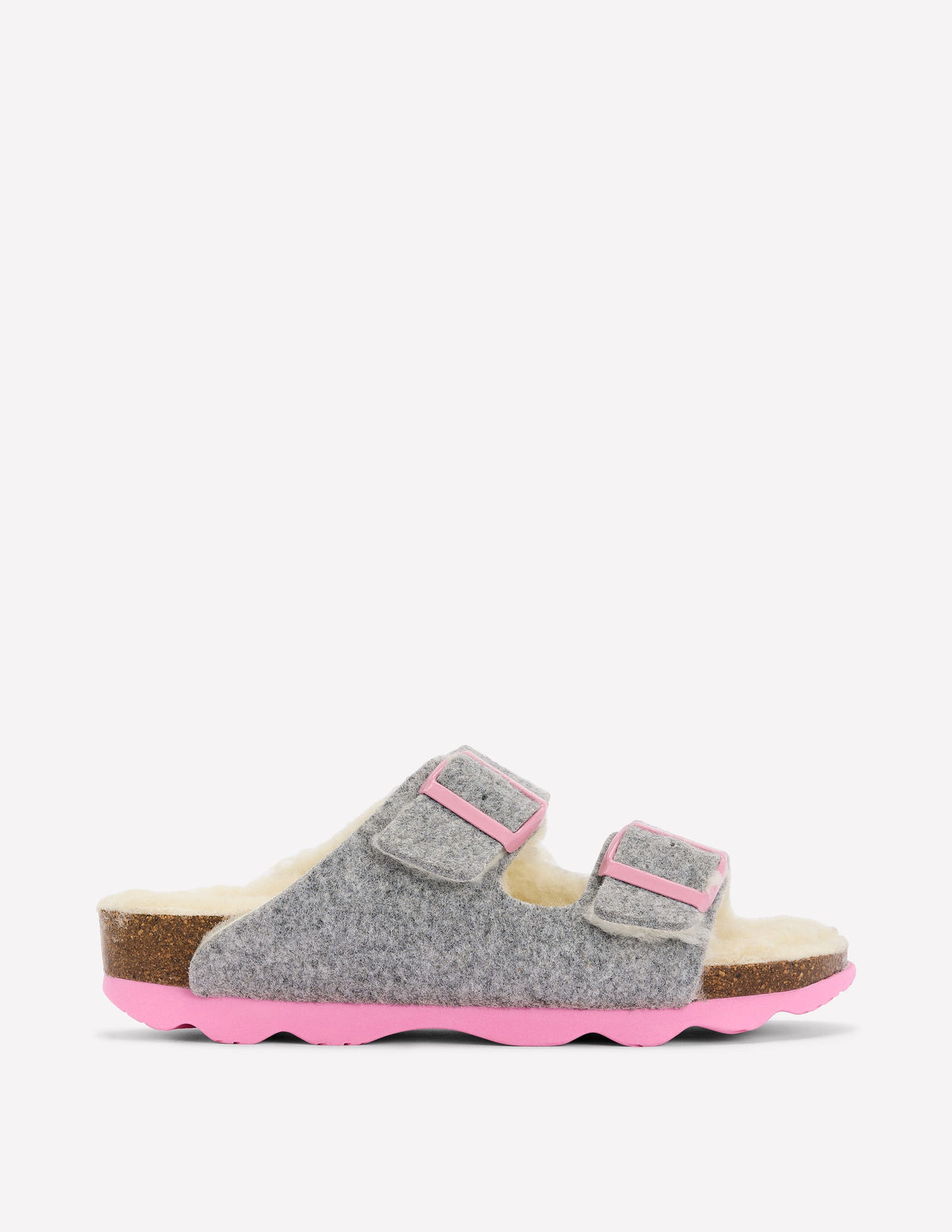 Slipper mit doppeltem Riemen und Schnalle-Anthrazit Meliert - Image 1