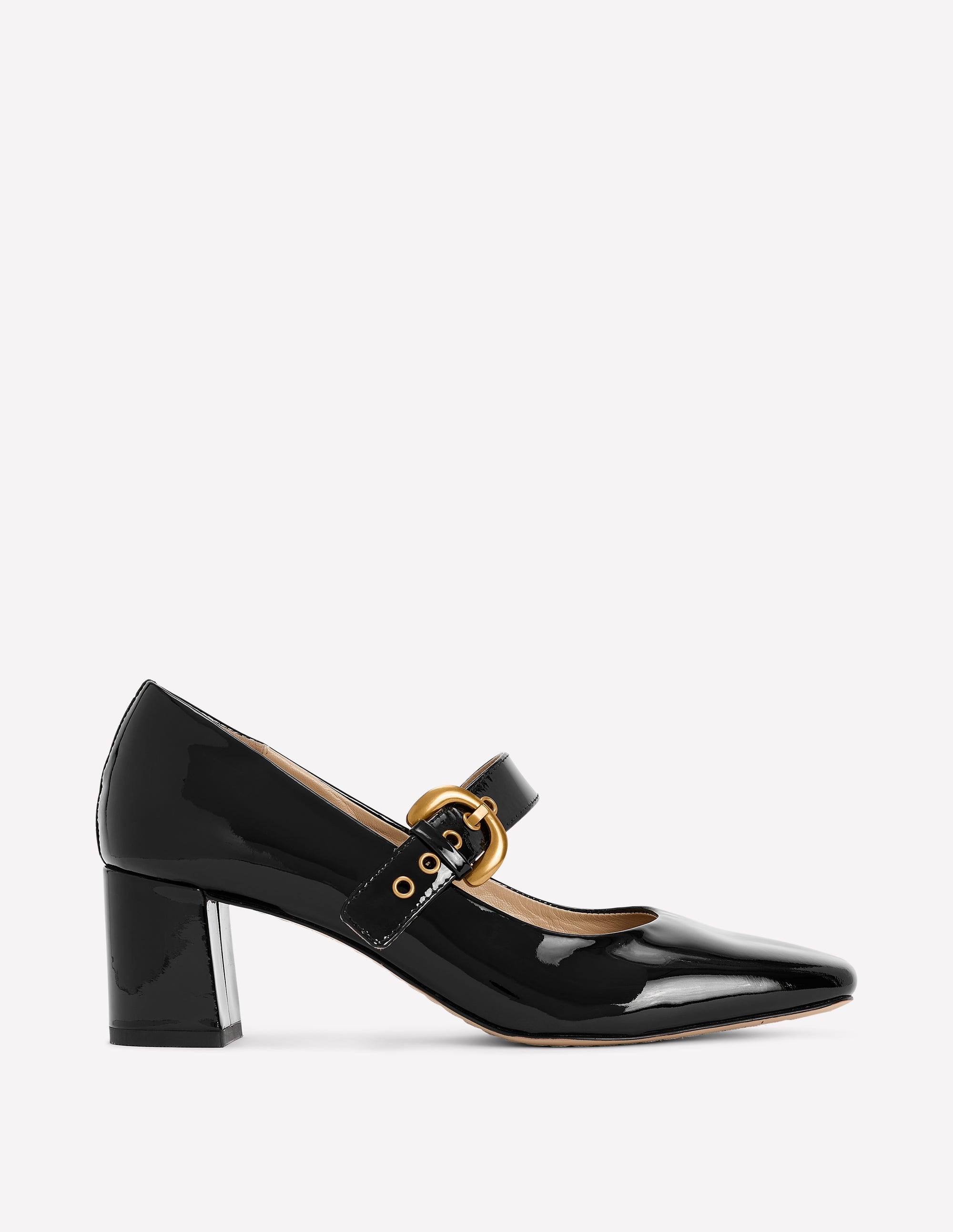 Mary Janes mit Absatz und Schnalle-Schwarz - Image 1