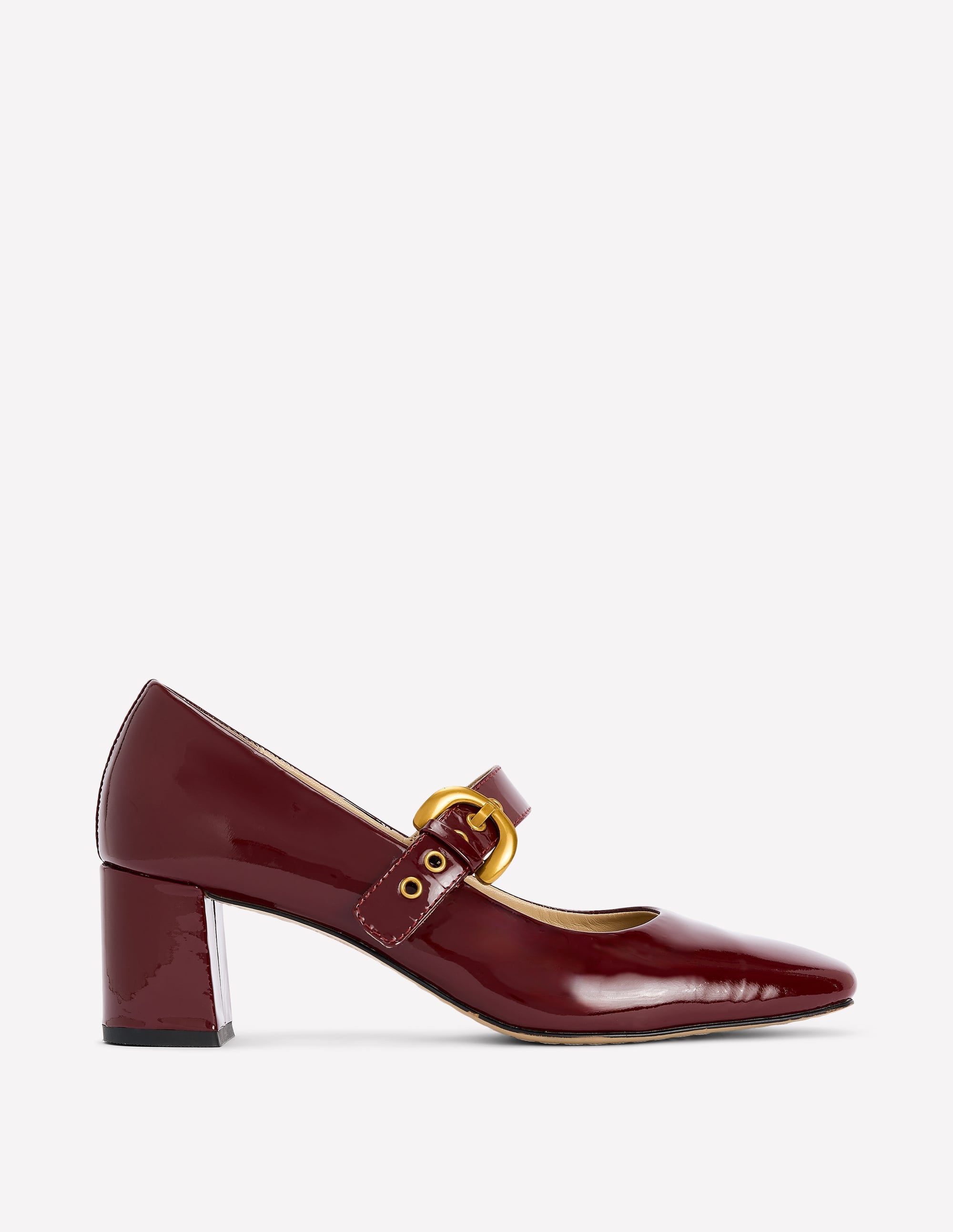 Mary Janes mit Absatz und Schnalle-Oxblood - Image 1