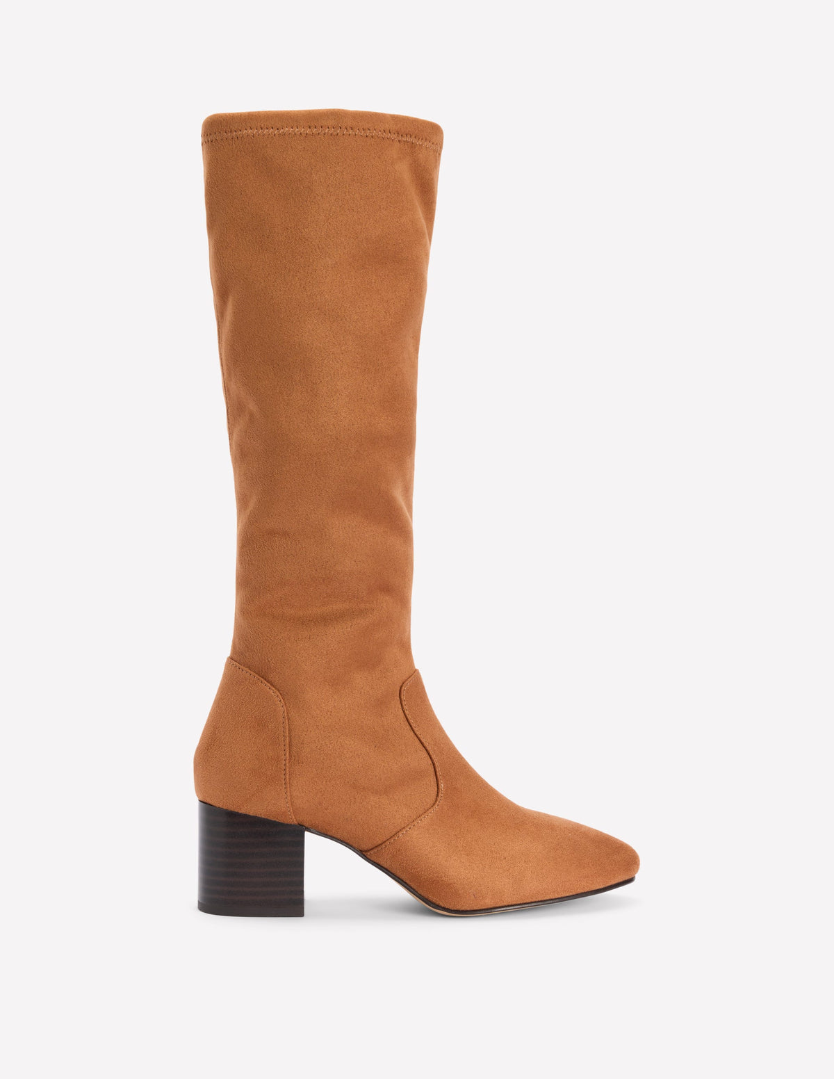 Stretchstiefel mit Blockabsatz-Braun - Image 1