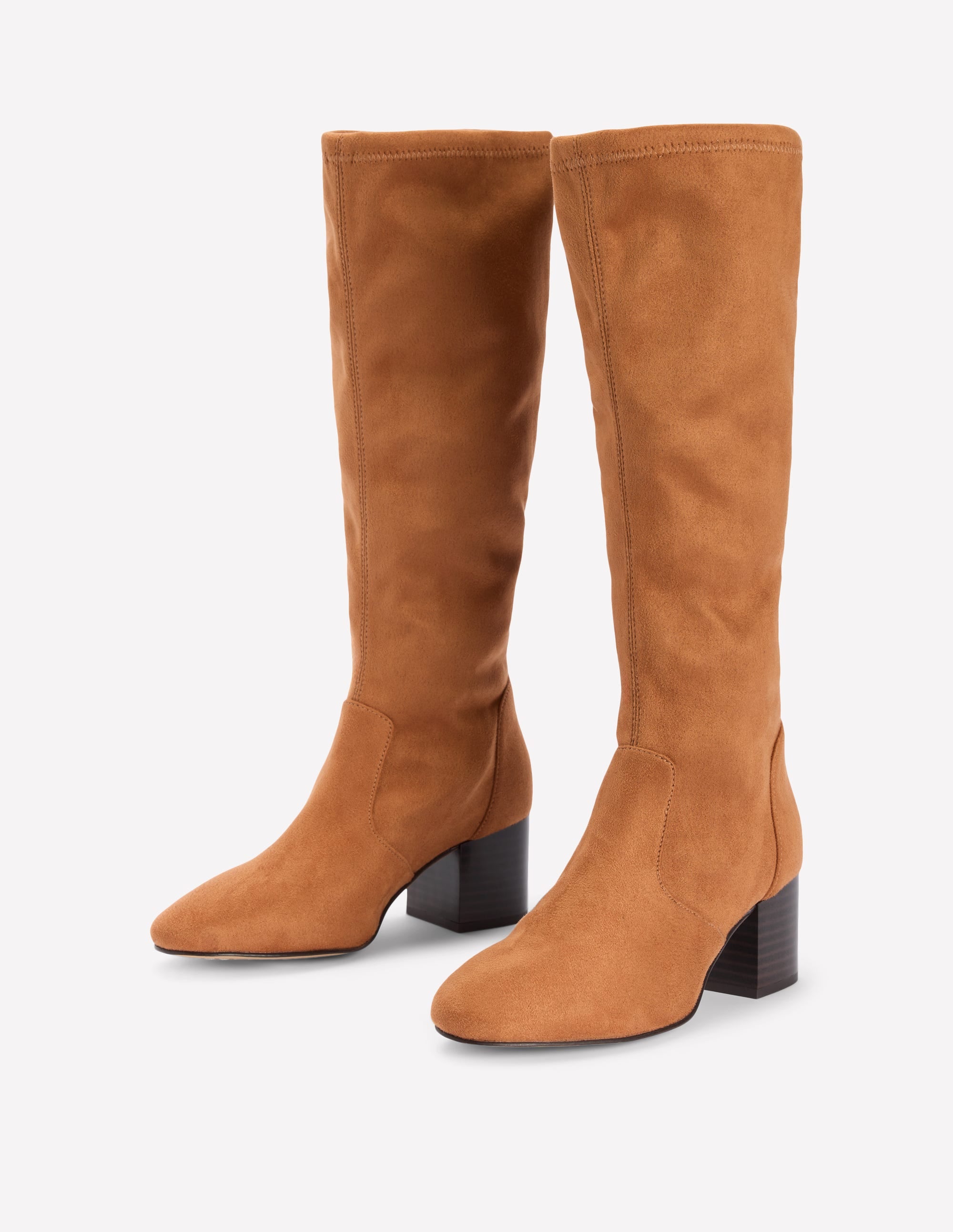 Stretchstiefel mit Blockabsatz-Braun - Image 3