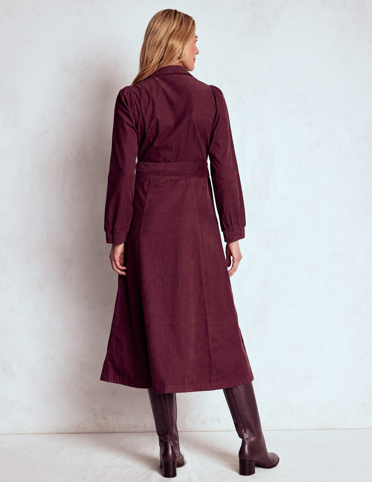 Clara Midikleid aus Cord-Dunkle Kirsche - Image 3