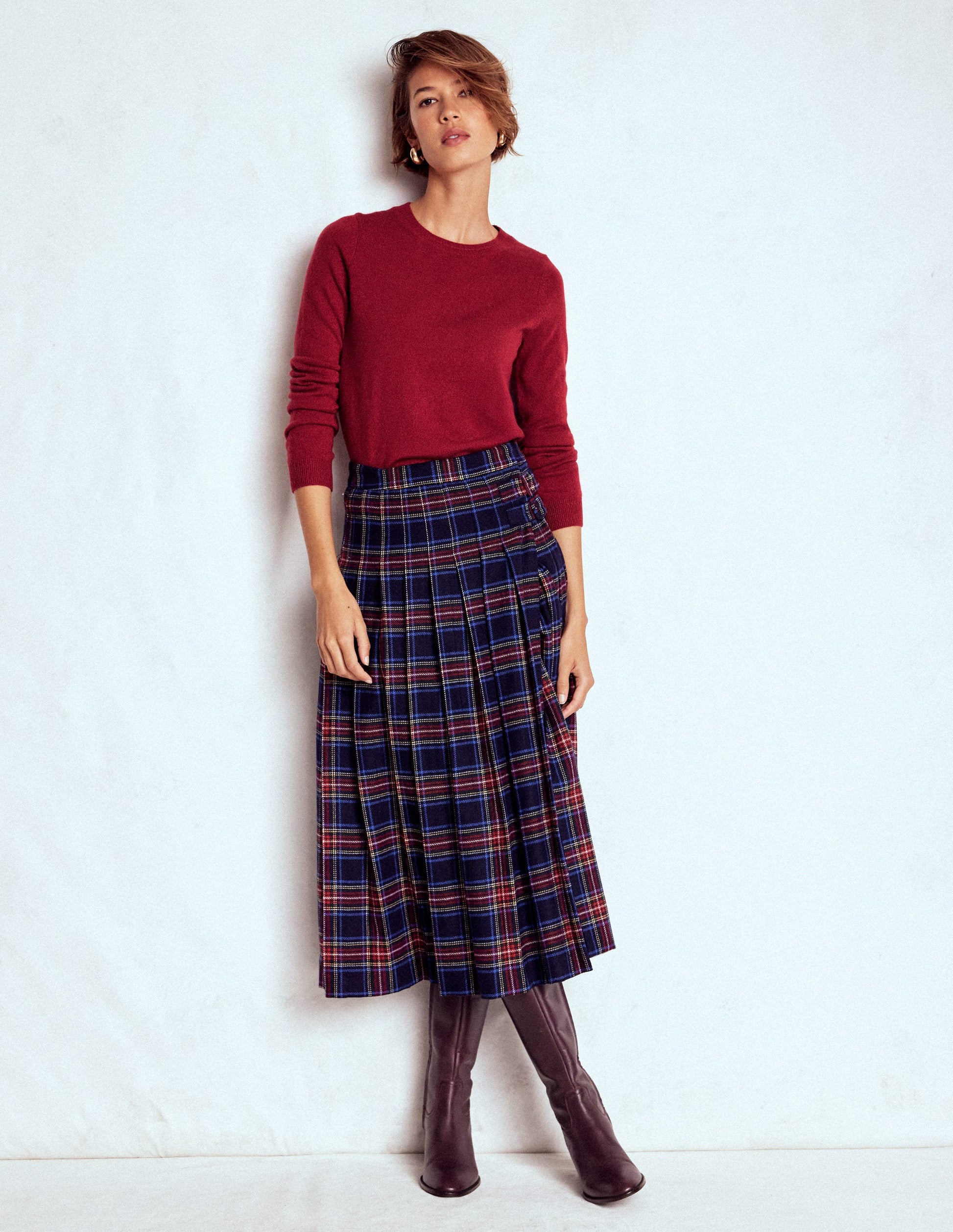 Eva Kaschmirpullover mit Rundhalsausschnitt-Rot Lakritz-4